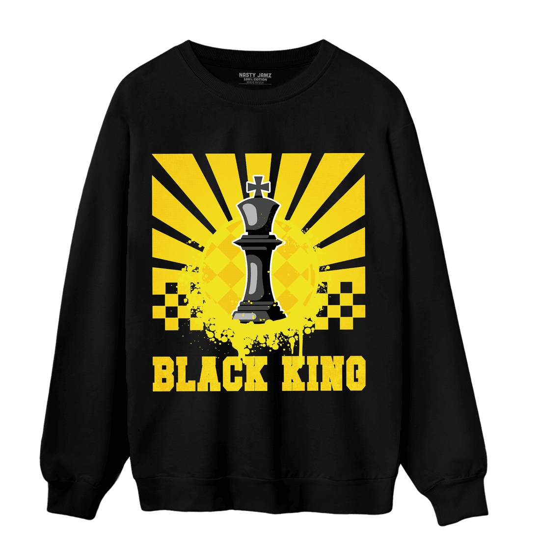 Vivid Sulfur 4s Sweatshirt Match Black King Collection - NastyJamz
