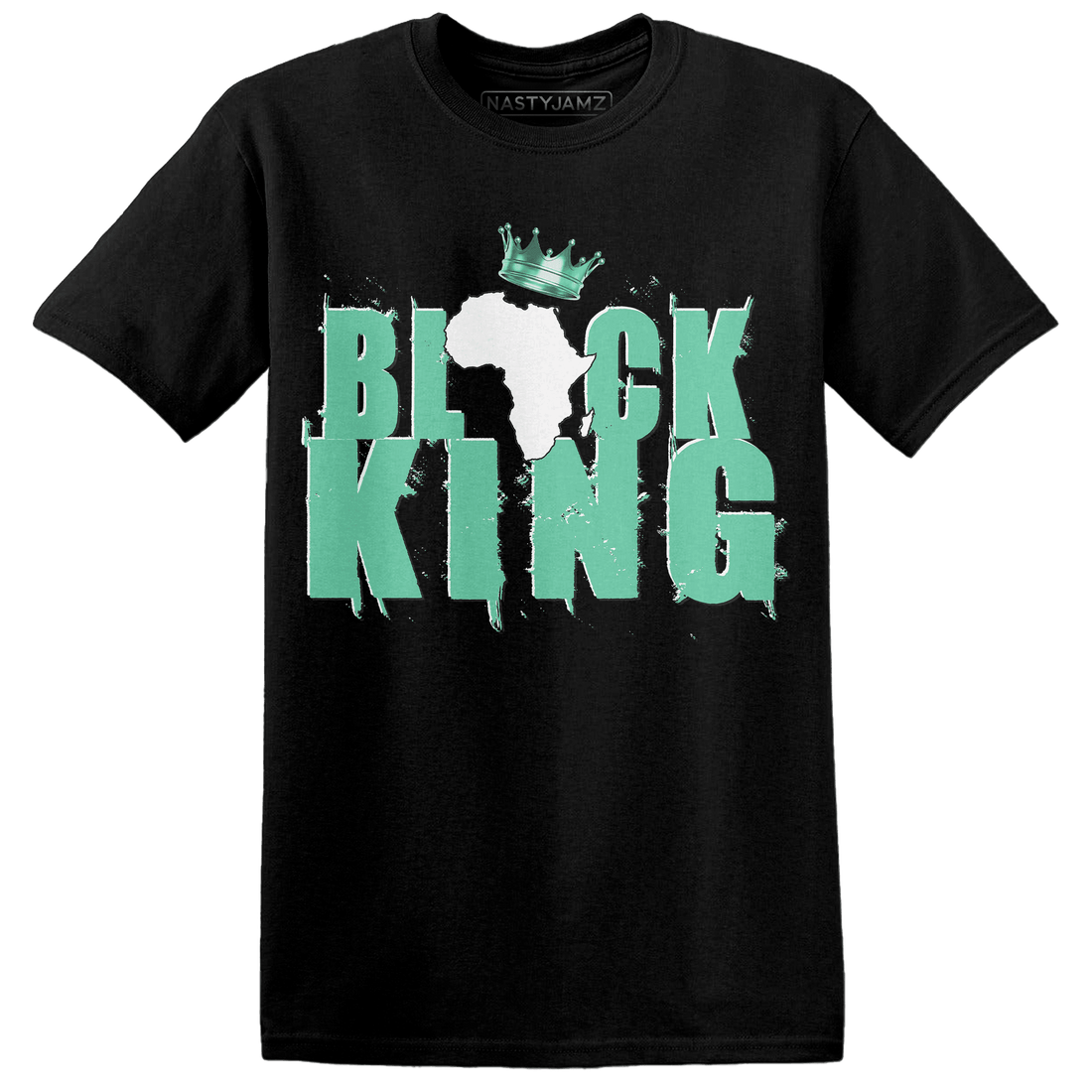 High OG Green Glow 1s T Shirt Match Black King Crown - NastyJamz