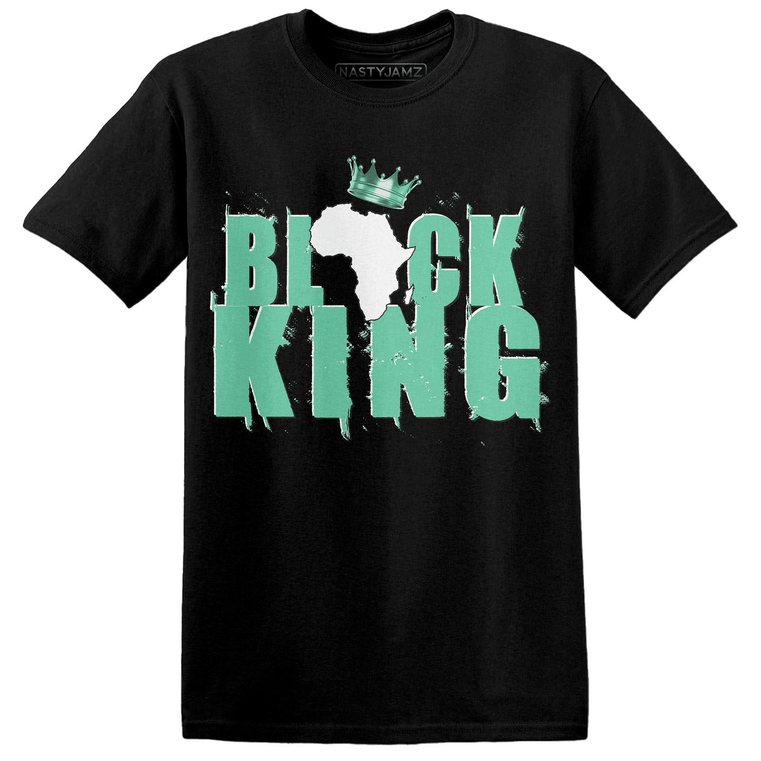 High OG Green Glow 1s T Shirt Match Black King Crown - NastyJamz