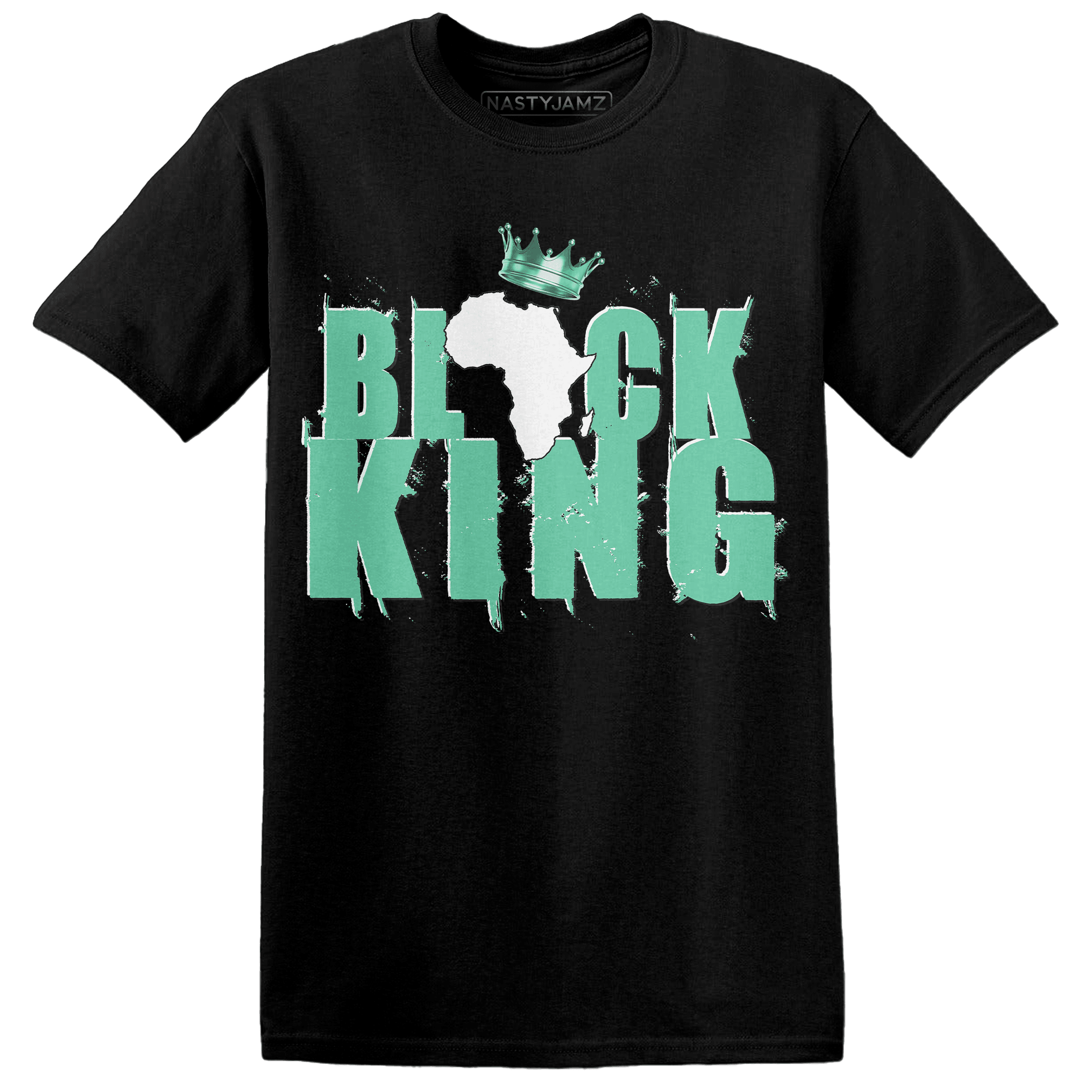 High OG Green Glow 1s T Shirt Match Black King Crown - NastyJamz