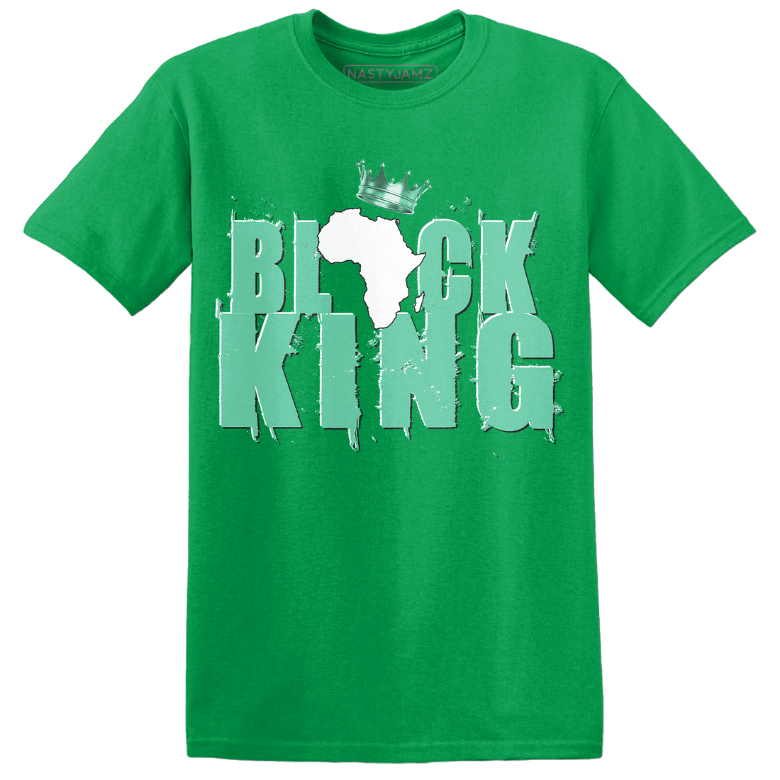 High OG Green Glow 1s T Shirt Match Black King Crown - NastyJamz