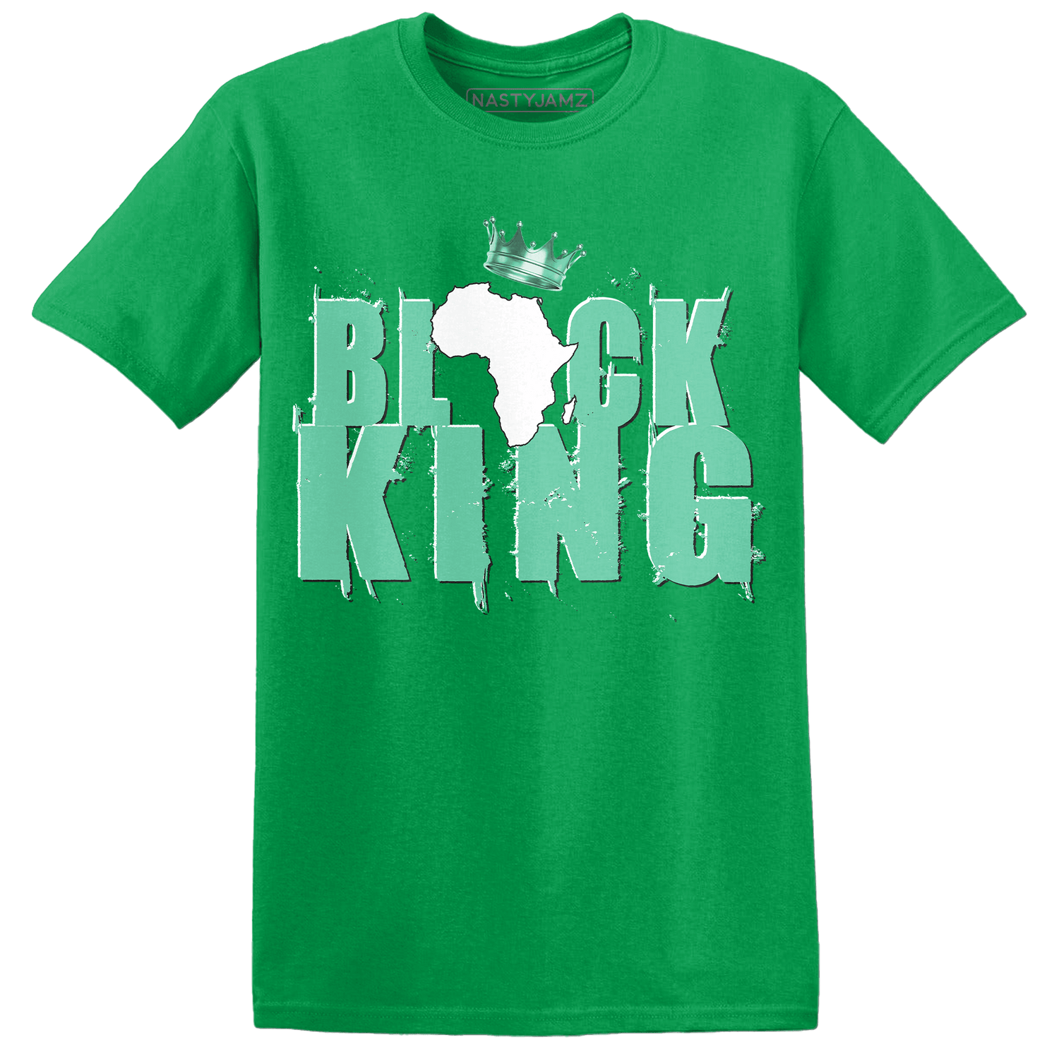 High OG Green Glow 1s T Shirt Match Black King Crown - NastyJamz