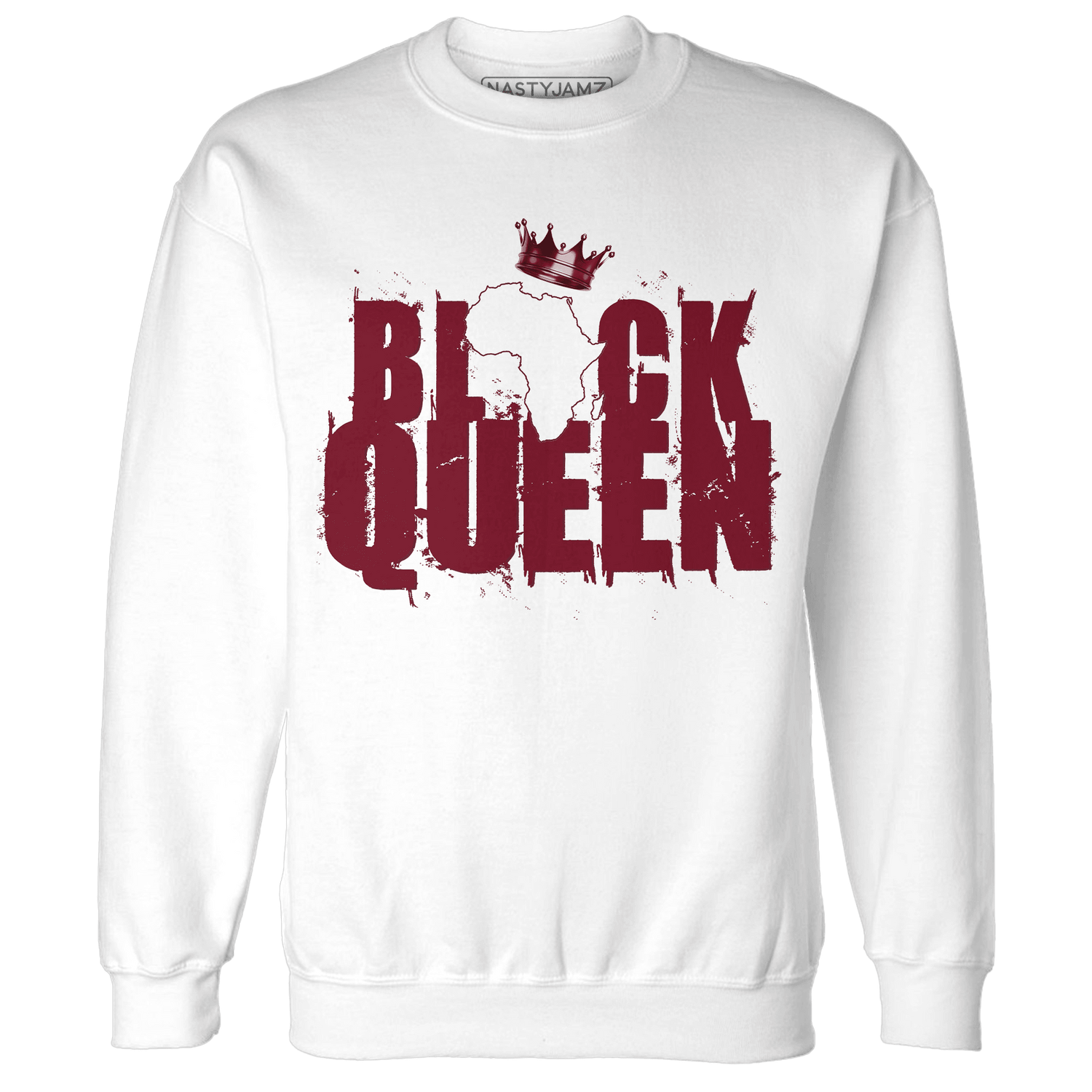 High White Team Red 1s Sweatshirt Match Black King Crown - NastyJamz