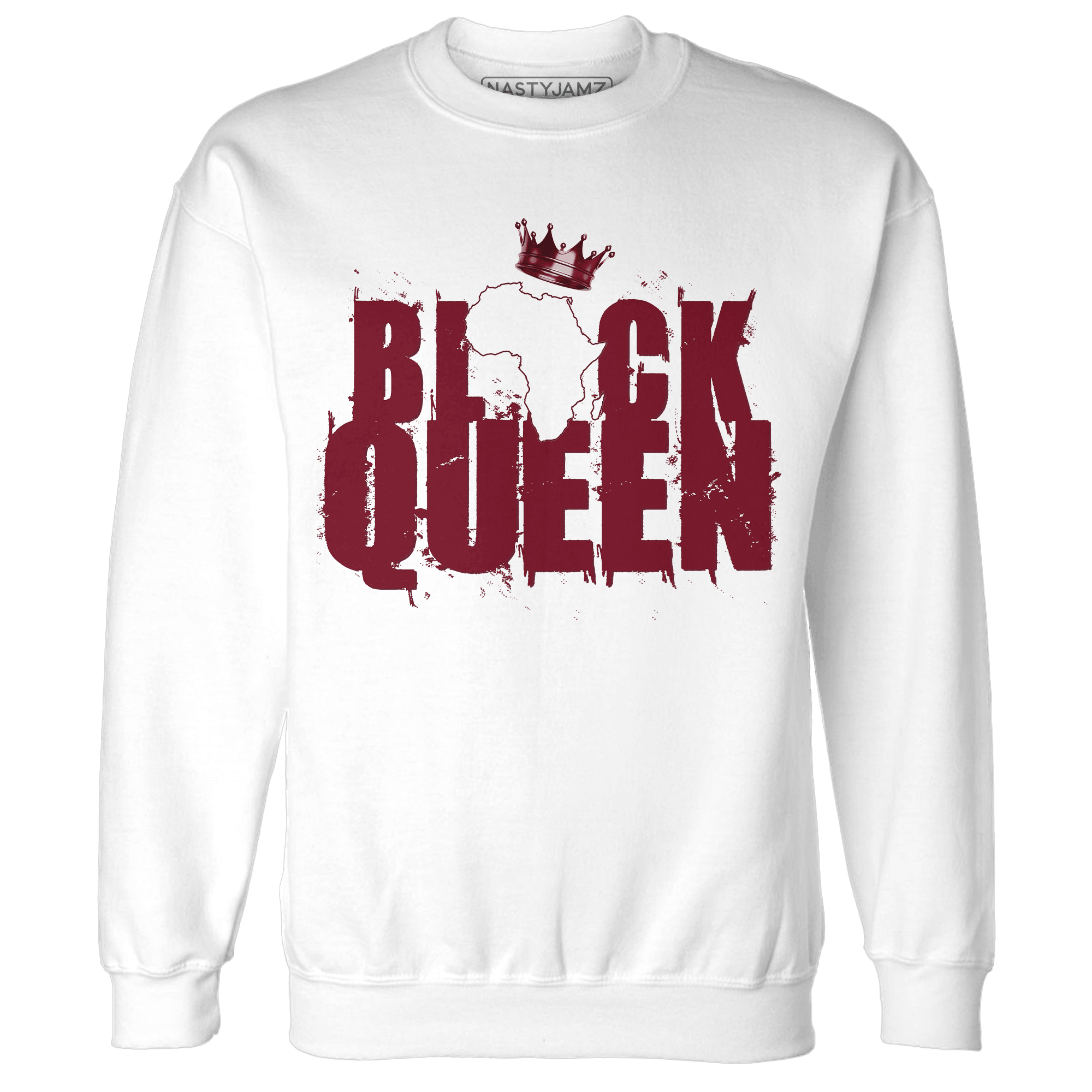 High White Team Red 1s Sweatshirt Match Black King Crown - NastyJamz