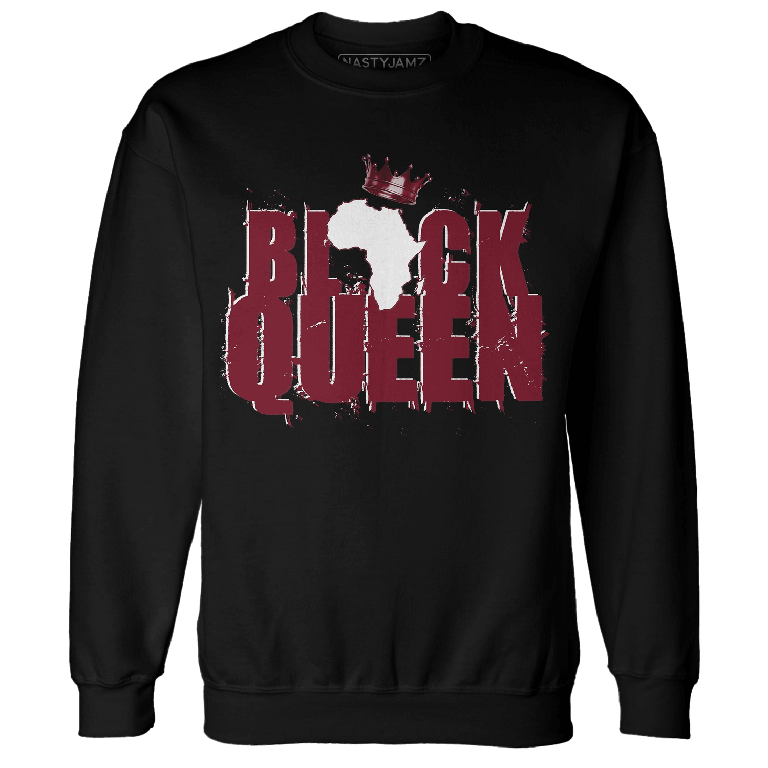 High White Team Red 1s Sweatshirt Match Black King Crown - NastyJamz