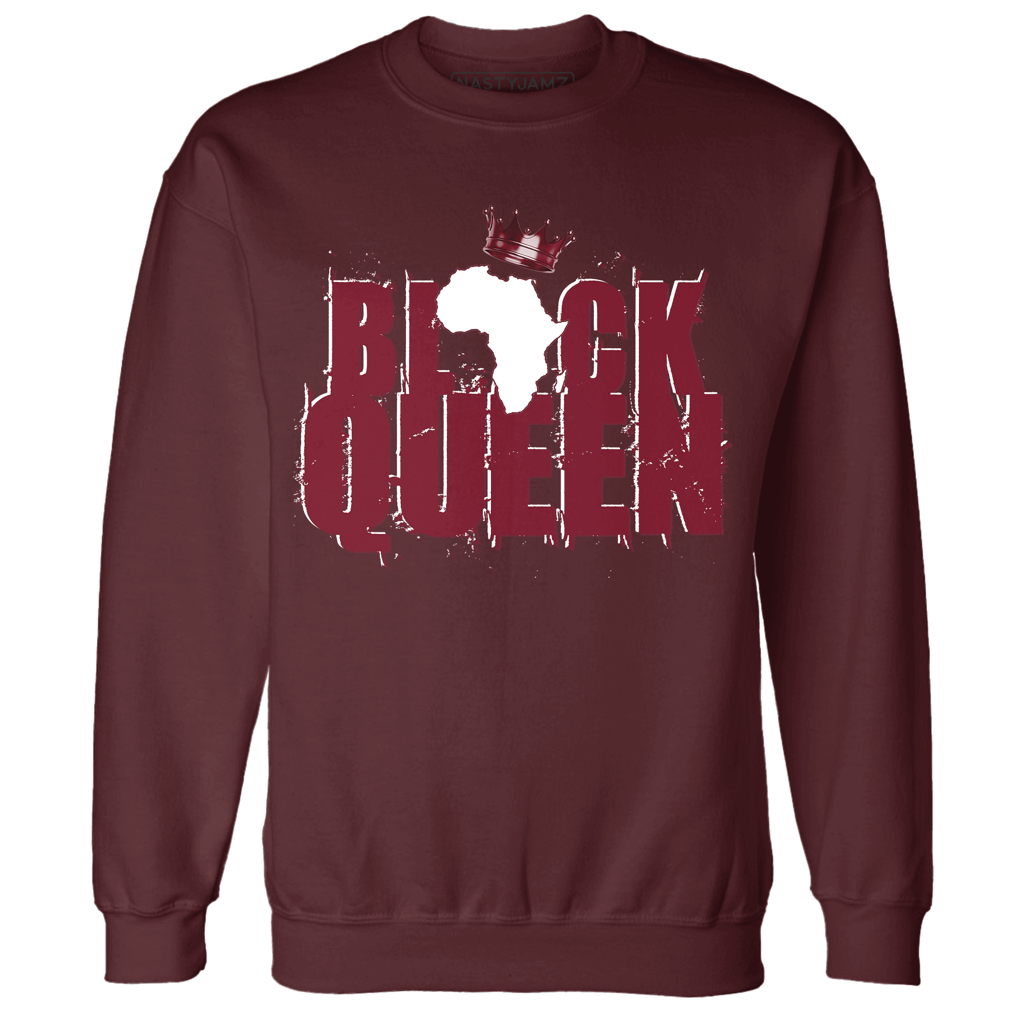 High White Team Red 1s Sweatshirt Match Black King Crown - NastyJamz