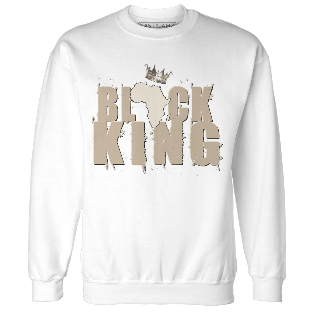 Latte 1s Sweatshirt Match Black King Crown - NastyJamz