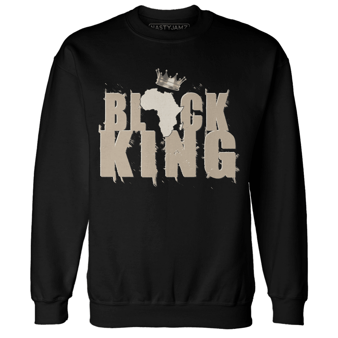 Latte 1s Sweatshirt Match Black King Crown - NastyJamz