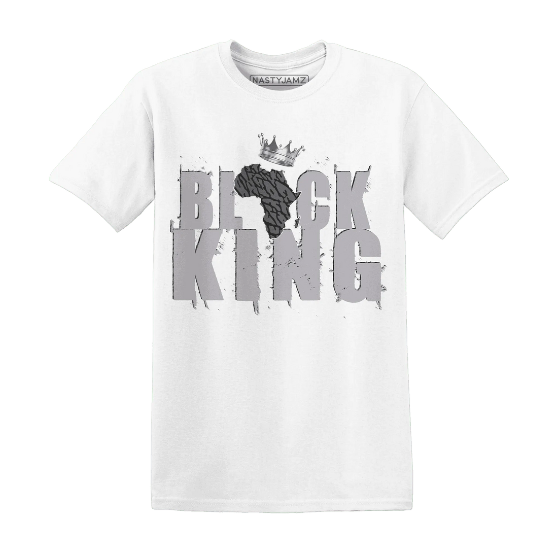 Cement-Grey-3s-T-Shirt-Match-Black-King-Crown