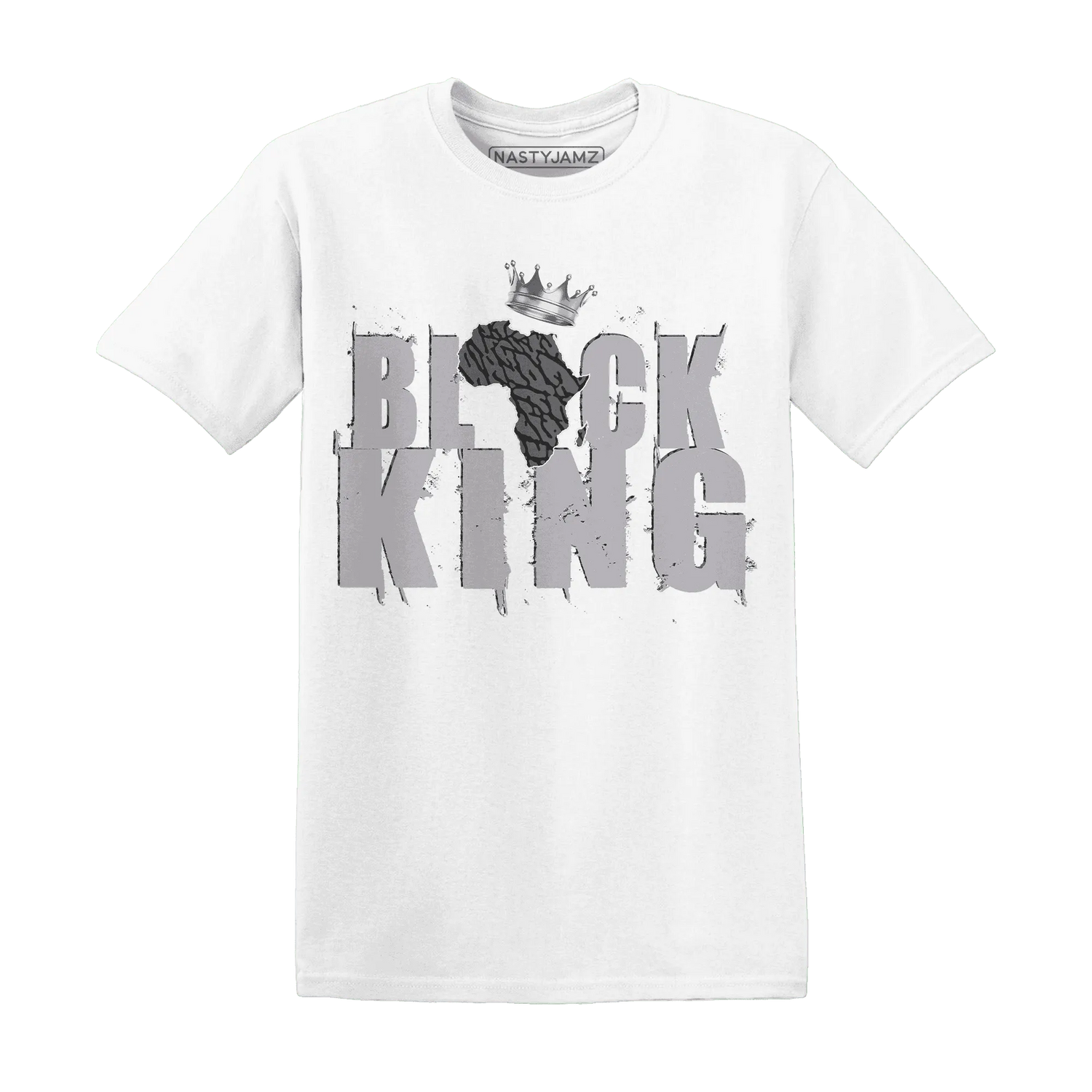 Cement-Grey-3s-T-Shirt-Match-Black-King-Crown