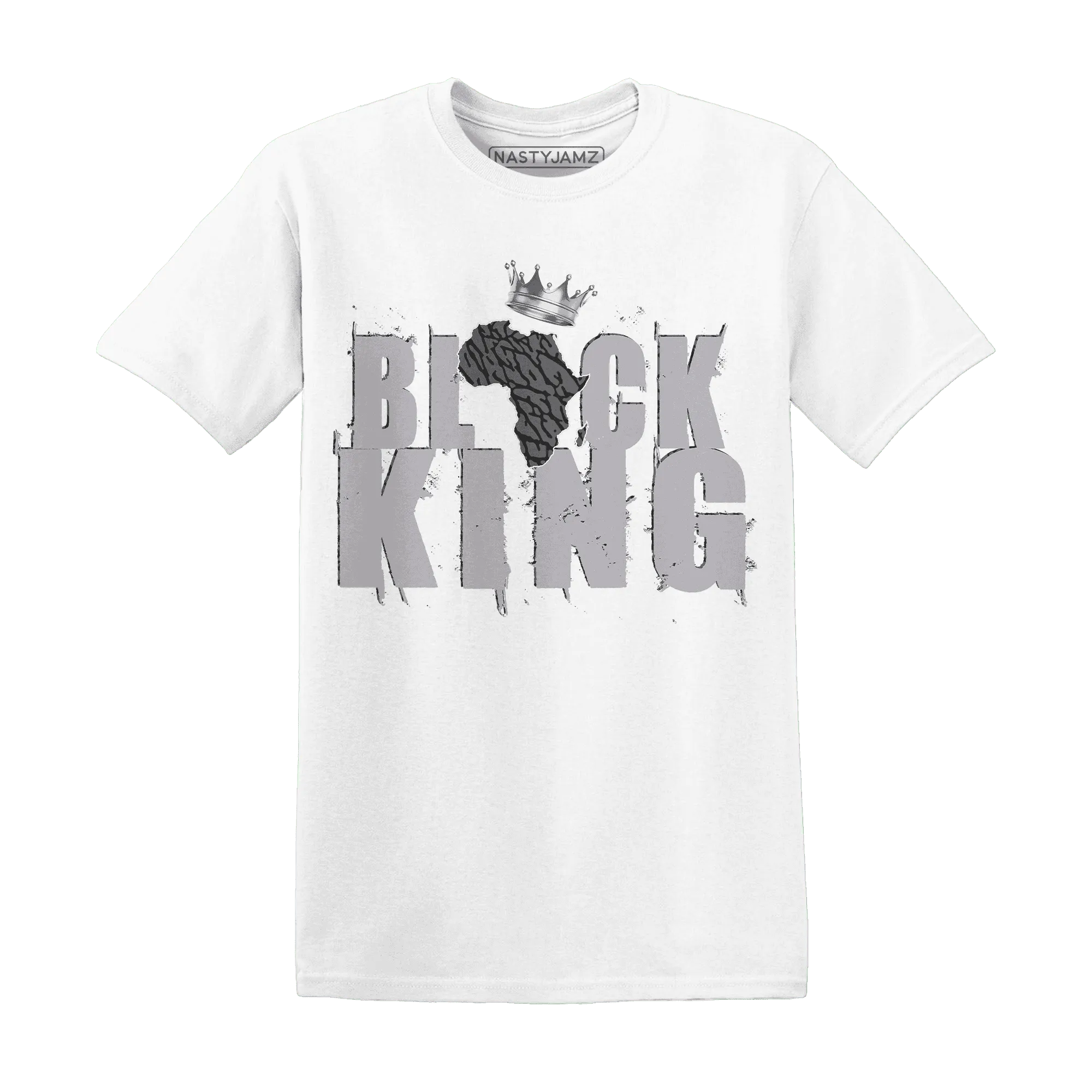 Cement-Grey-3s-T-Shirt-Match-Black-King-Crown