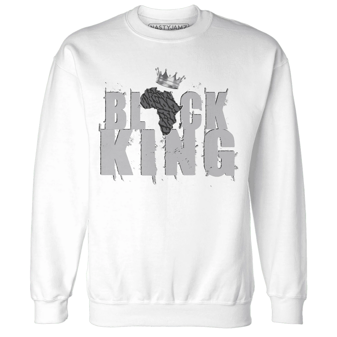 Cement-Grey-3s-Sweatshirt-Match-Black-King-Crown