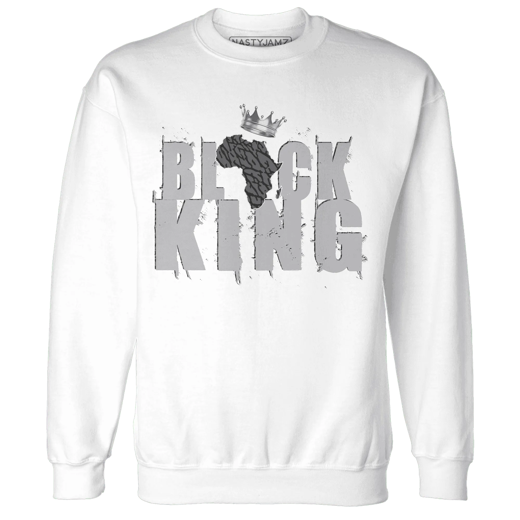 Cement-Grey-3s-Sweatshirt-Match-Black-King-Crown
