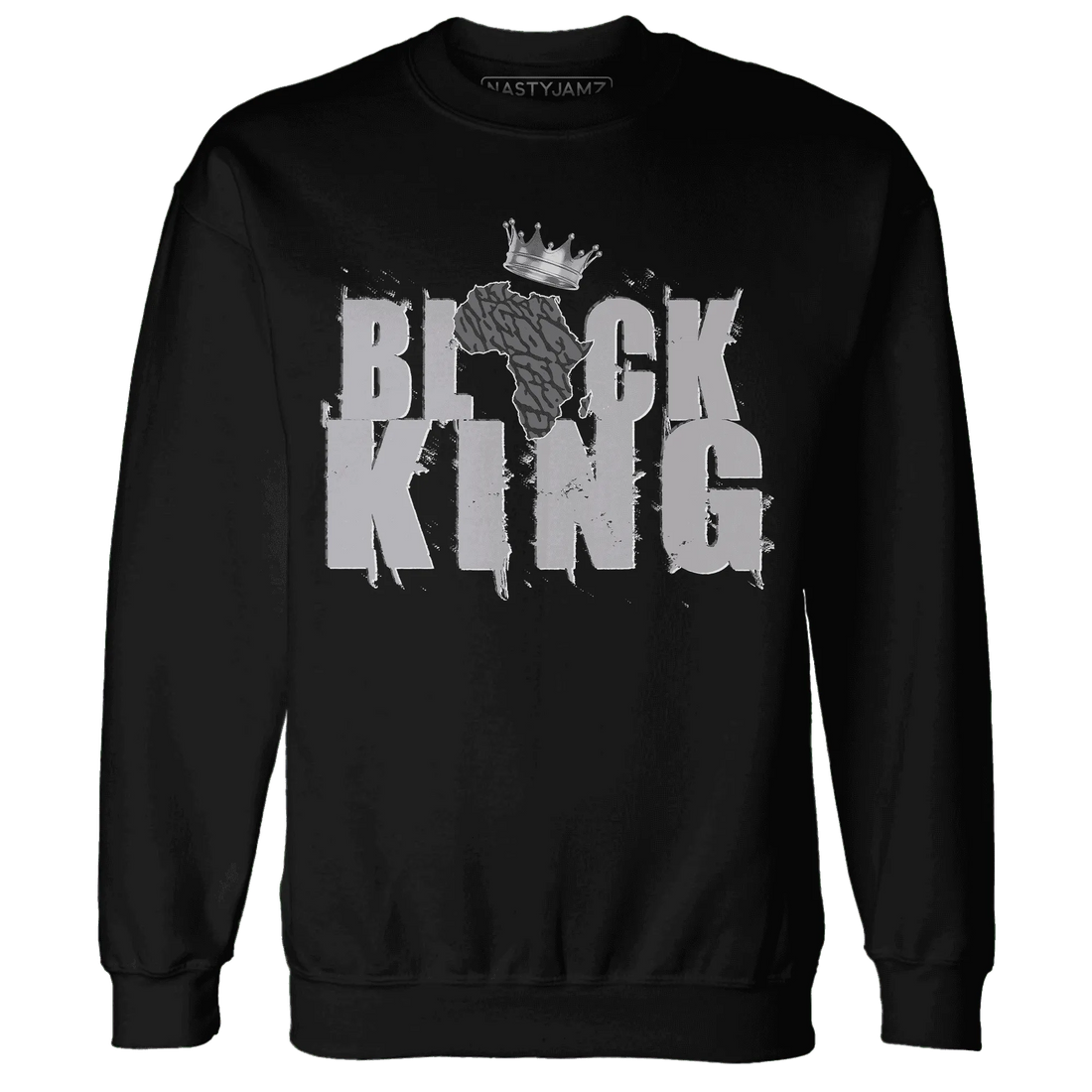 Cement-Grey-3s-Sweatshirt-Match-Black-King-Crown