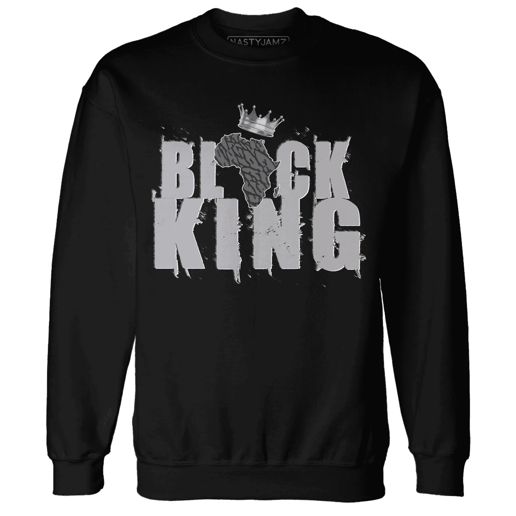Cement-Grey-3s-Sweatshirt-Match-Black-King-Crown