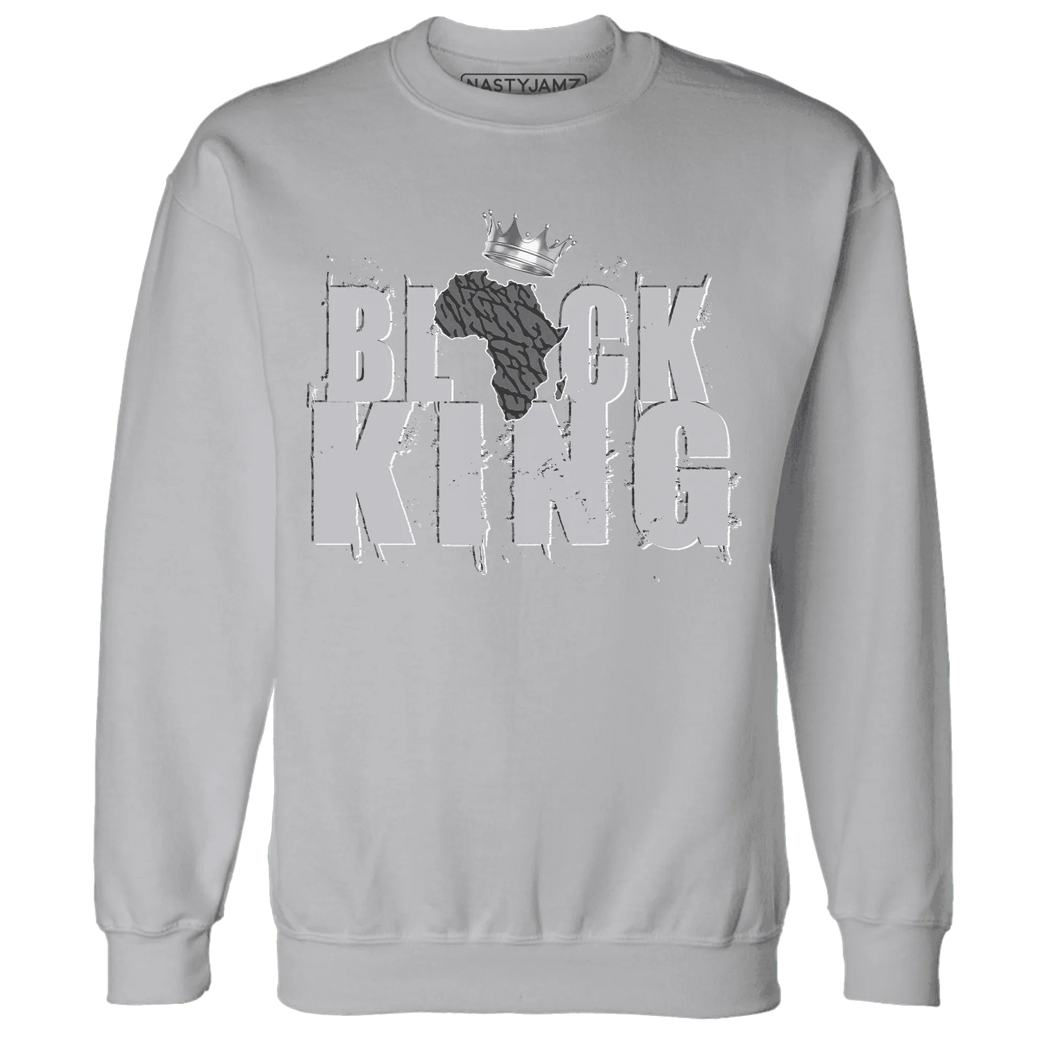 Cement-Grey-3s-Sweatshirt-Match-Black-King-Crown