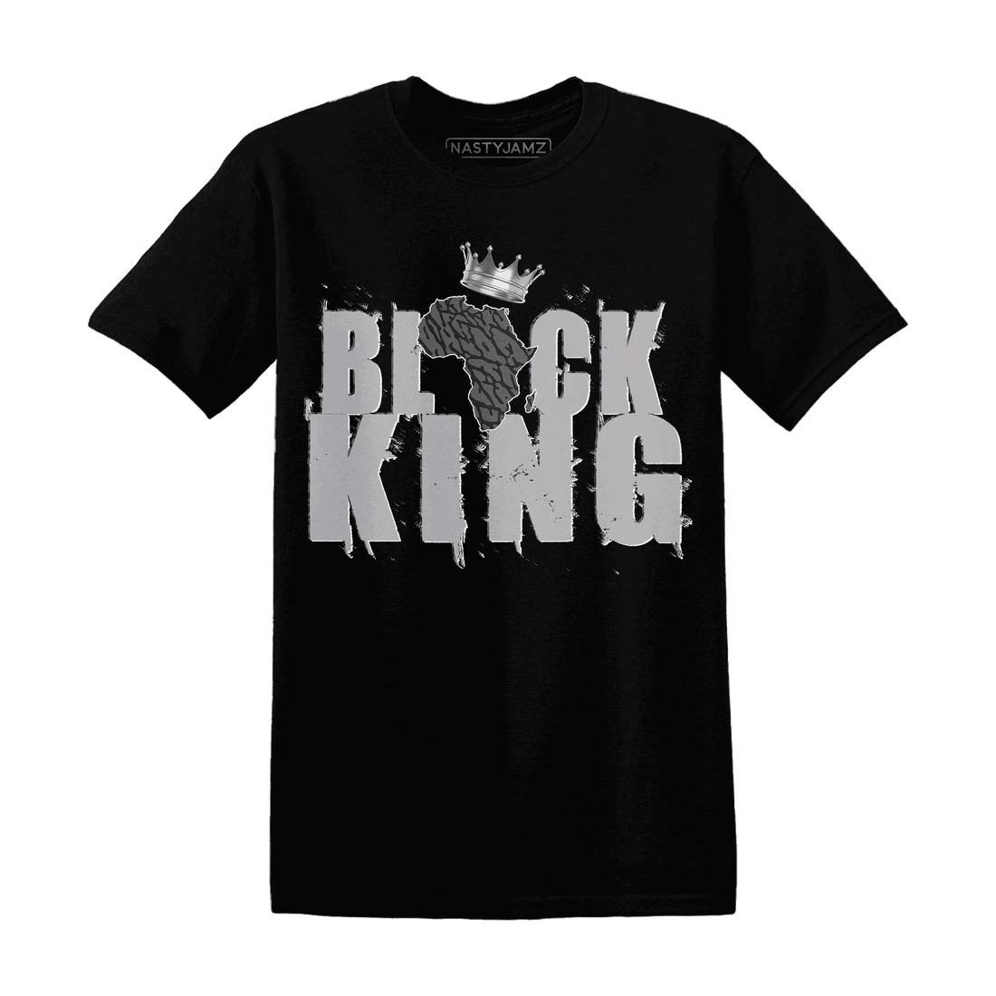 Cement-Grey-3s-T-Shirt-Match-Black-King-Crown