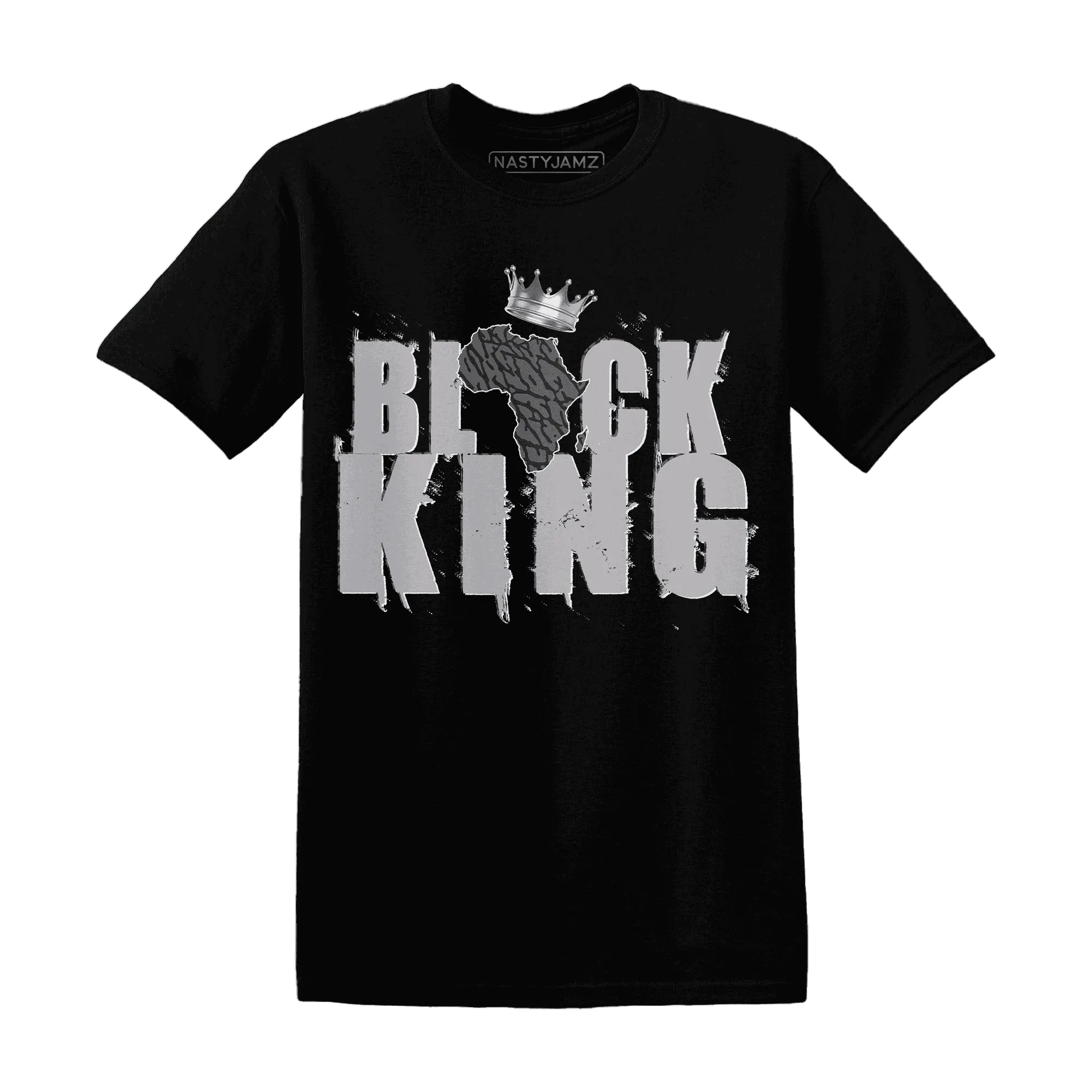 Cement-Grey-3s-T-Shirt-Match-Black-King-Crown