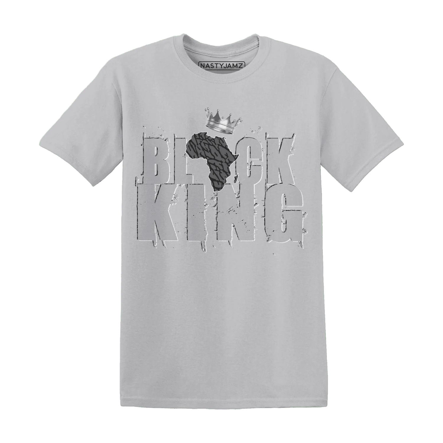 Cement-Grey-3s-T-Shirt-Match-Black-King-Crown