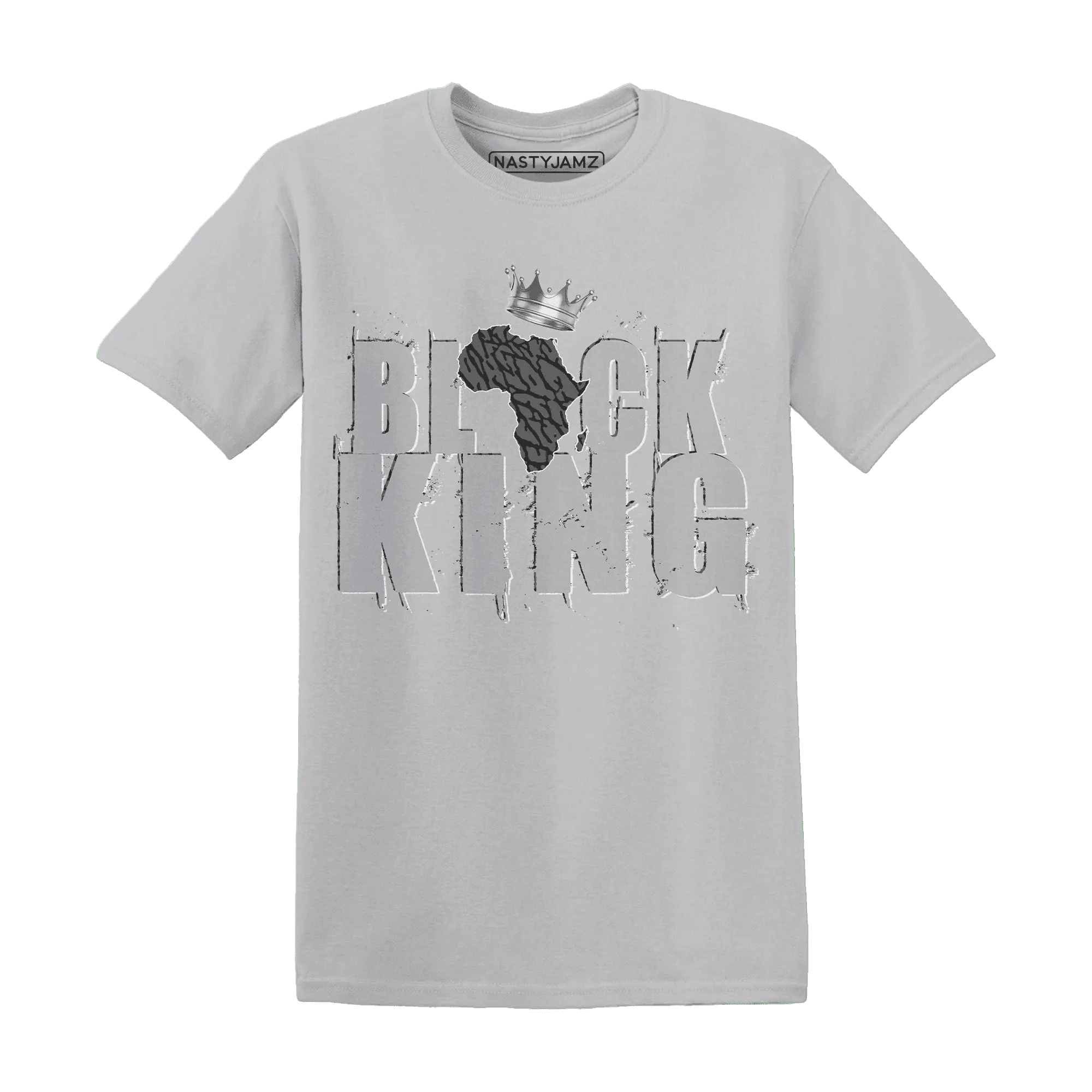 Cement-Grey-3s-T-Shirt-Match-Black-King-Crown