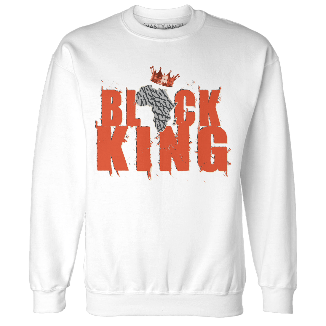 Georgia Peach 3s Sweatshirt Match Black King Crown - NastyJamz