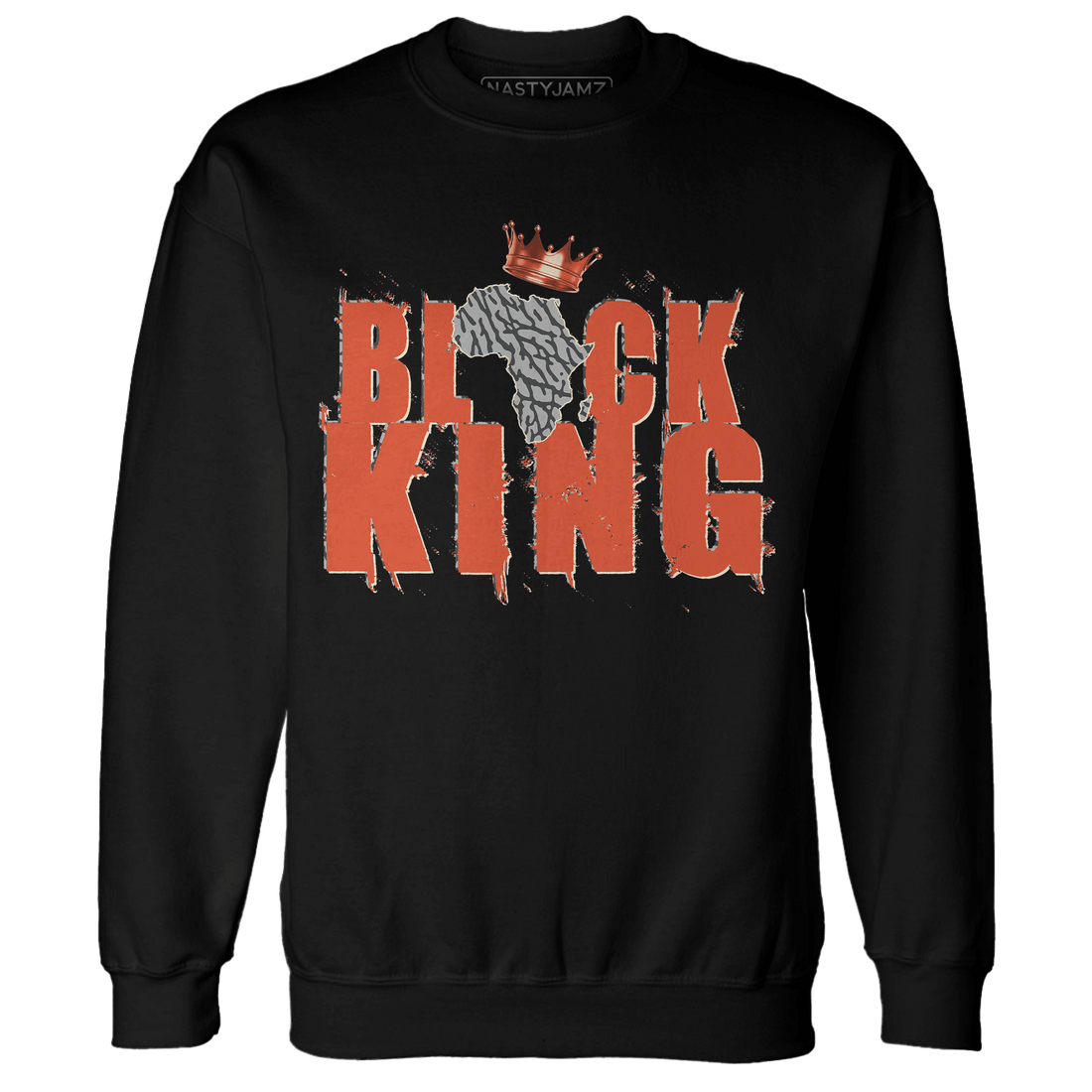 Georgia Peach 3s Sweatshirt Match Black King Crown - NastyJamz