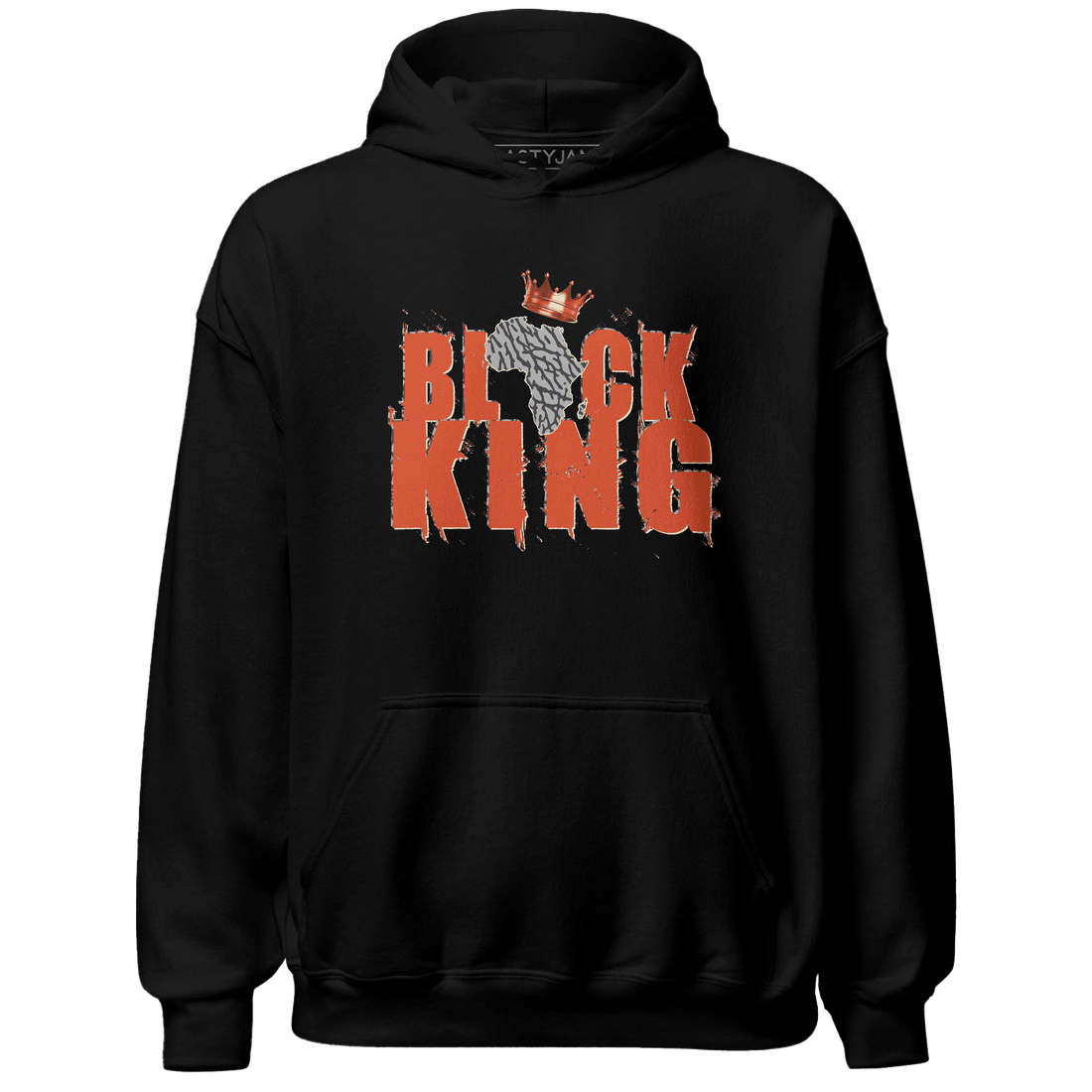 Georgia Peach 3s Hoodie Match Black King Crown - NastyJamz