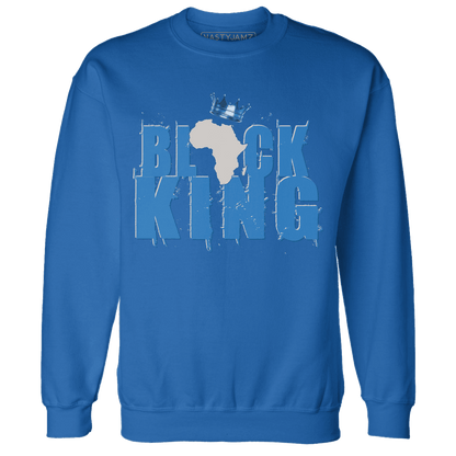 Industrial Blue 4s Sweatshirt Match Black King Crown - NastyJamz