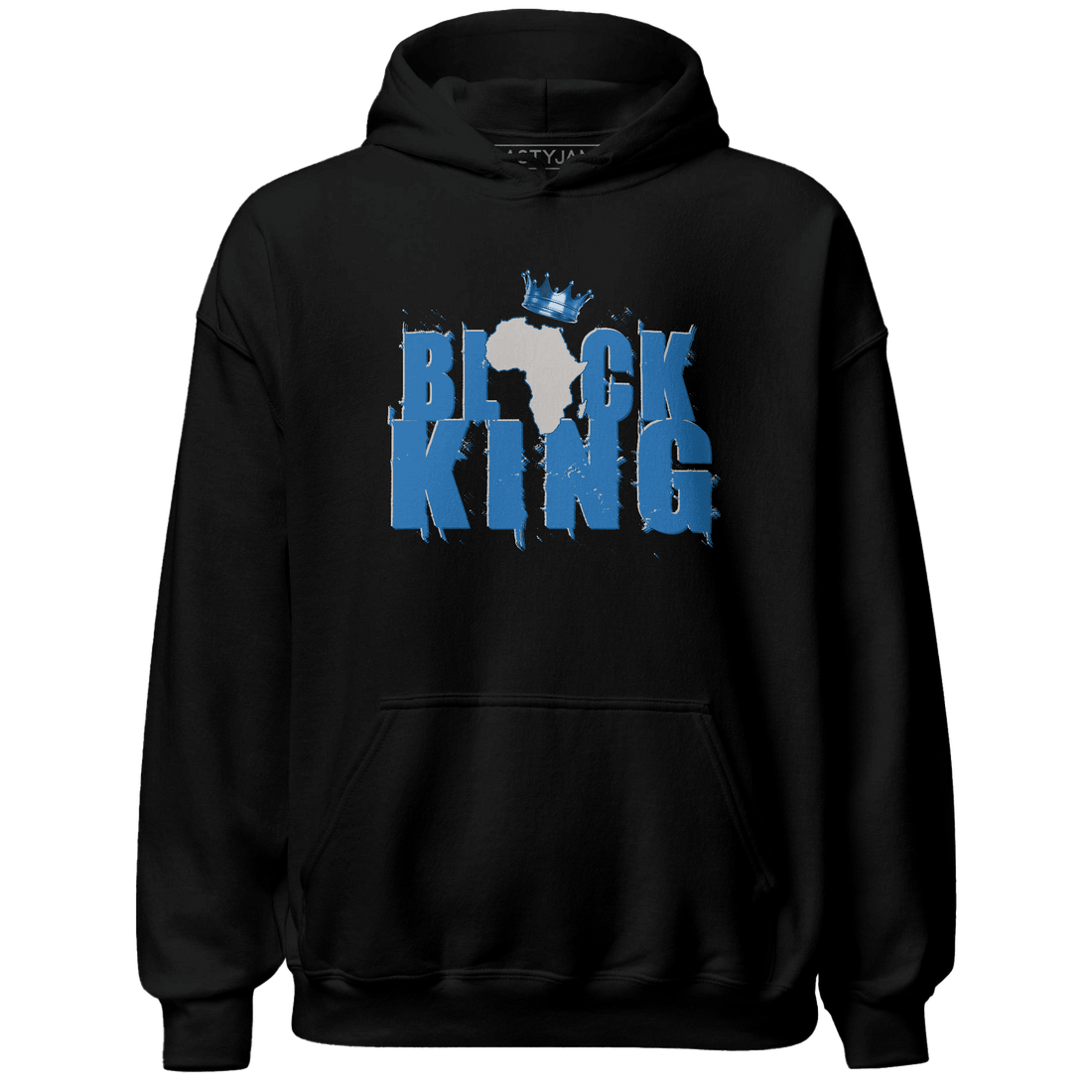Industrial Blue 4s Hoodie Match Black King Crown - NastyJamz