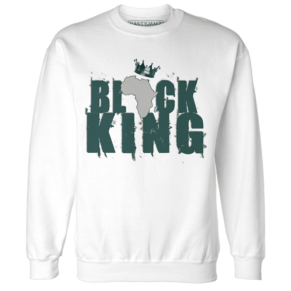 Oxidized Green 4s Sweatshirt Match Black King Crown - NastyJamz