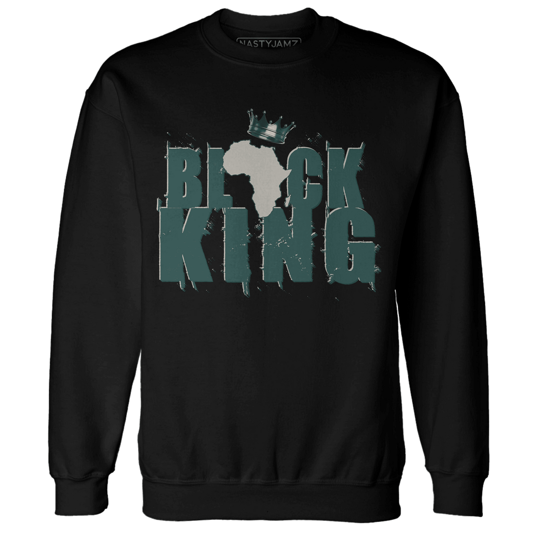 Oxidized Green 4s Sweatshirt Match Black King Crown - NastyJamz