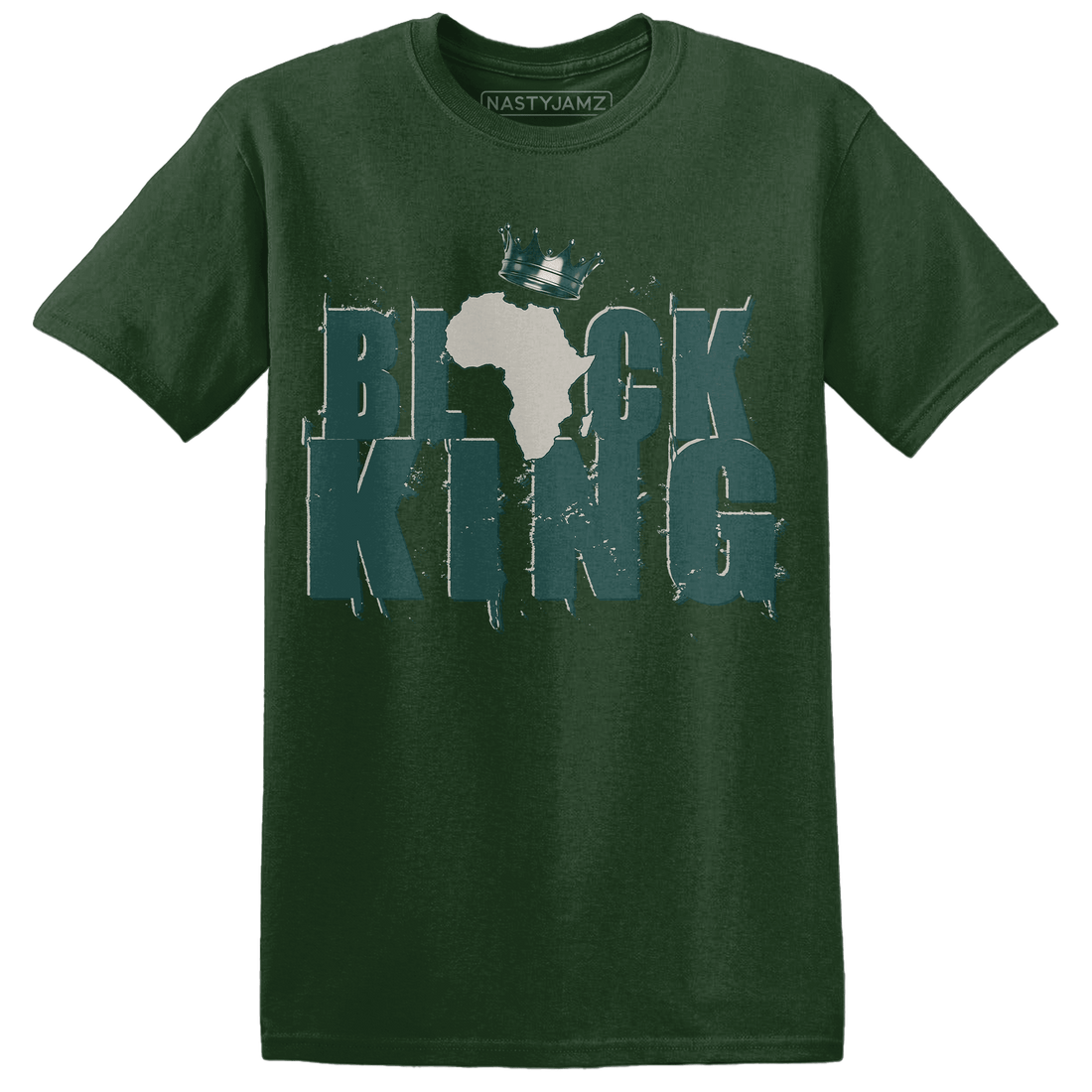 Oxidized Green 4s T Shirt Match Black King Crown - NastyJamz