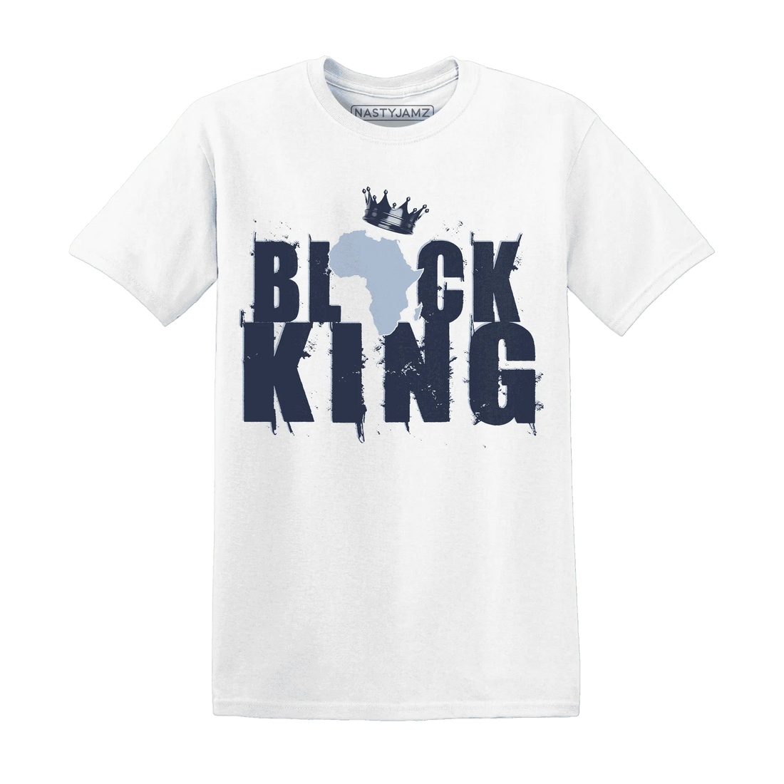 White-Navy-6s-T-Shirt-Match-Black-King-Crown
