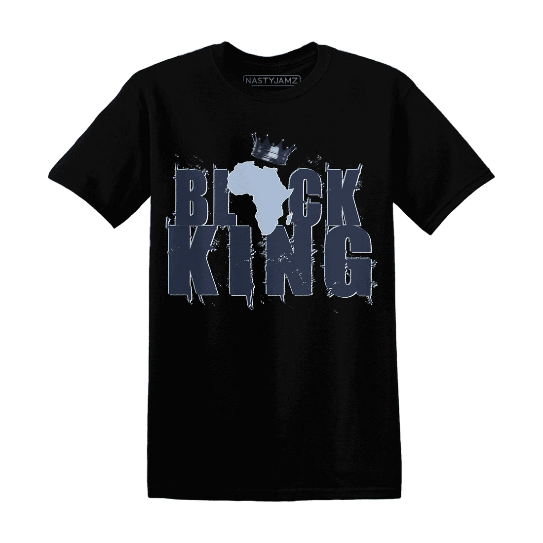 White-Navy-6s-T-Shirt-Match-Black-King-Crown