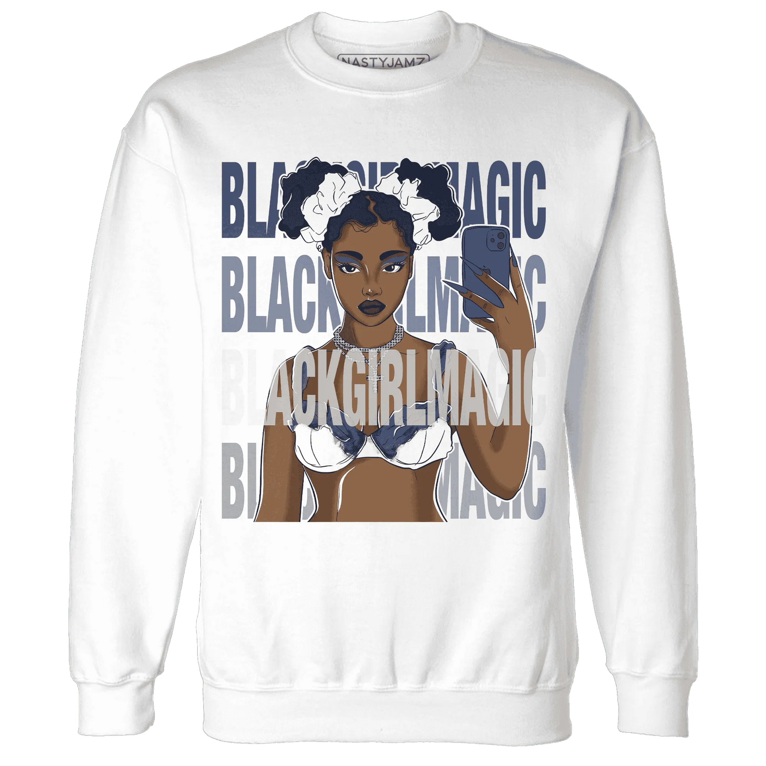 Low-Diffused-Blue-11s-Sweatshirt-Match-Black-Magic-Girl-Selfie