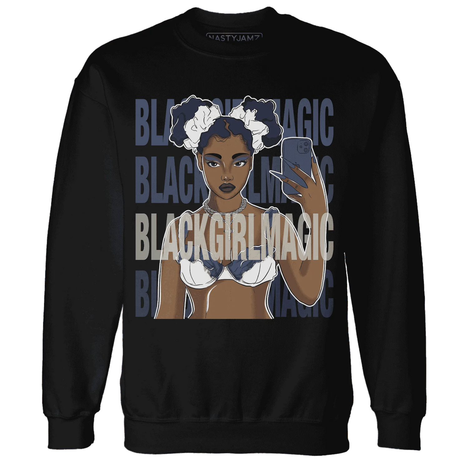 Low-Diffused-Blue-11s-Sweatshirt-Match-Black-Magic-Girl-Selfie