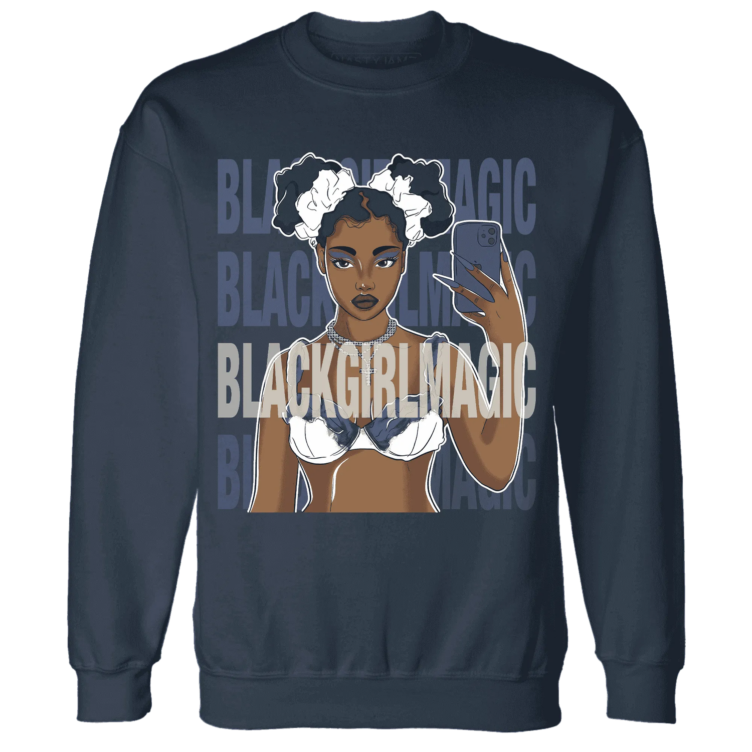 Low-Diffused-Blue-11s-Sweatshirt-Match-Black-Magic-Girl-Selfie