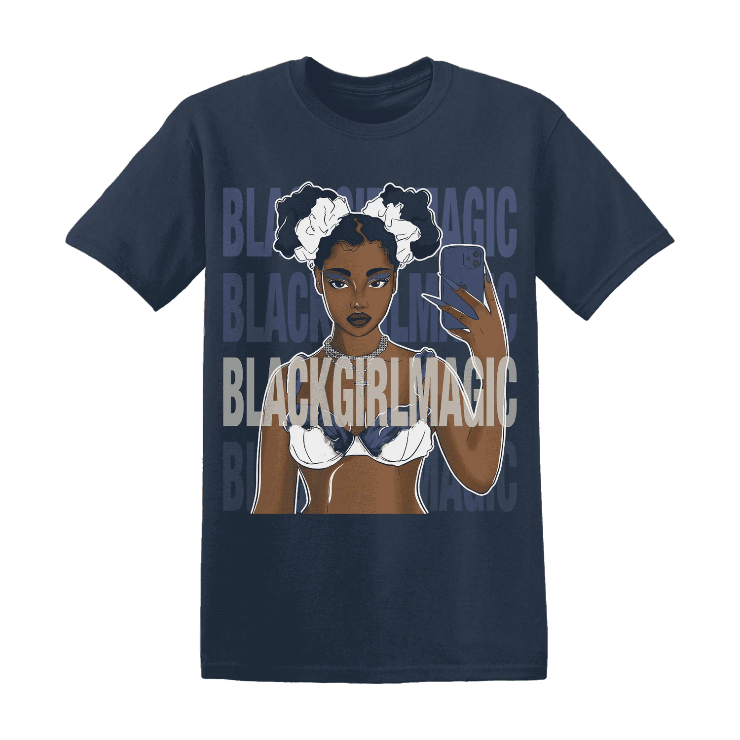 Low-Diffused-Blue-11s-T-Shirt-Match-Black-Magic-Girl-Selfie