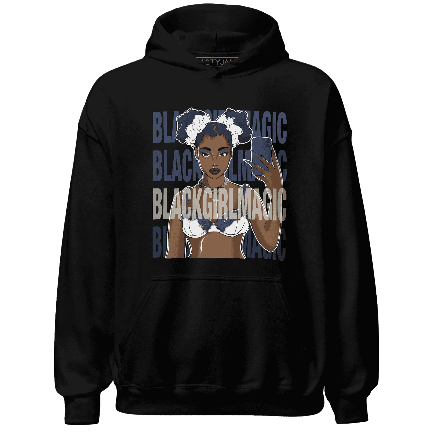 Low-Diffused-Blue-11s-Hoodie-Match-Black-Magic-Girl-Selfie