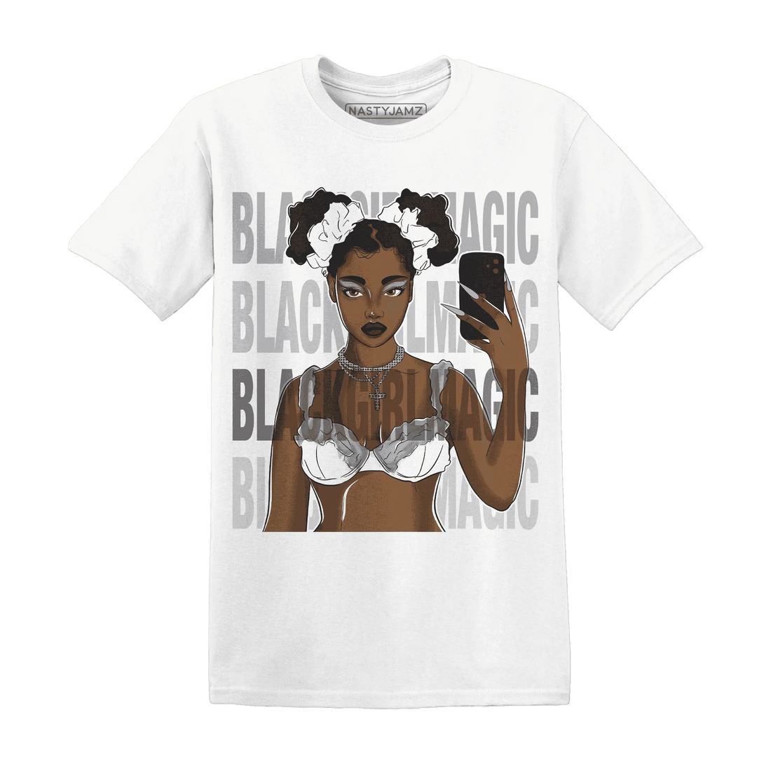 Wolf-Grey-1s-T-Shirt-Match-Black-Magic-Girl-Selfie
