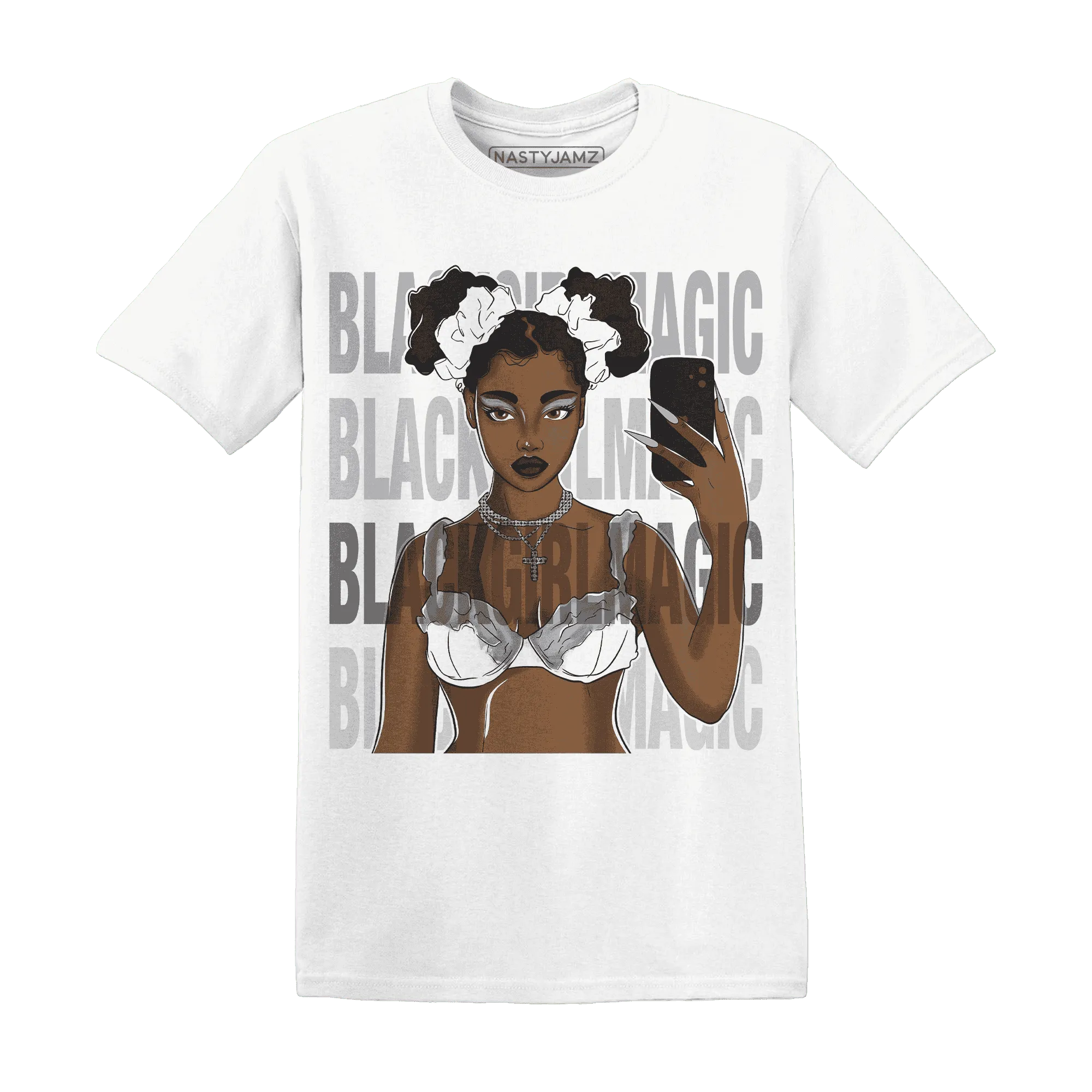 Wolf-Grey-1s-T-Shirt-Match-Black-Magic-Girl-Selfie