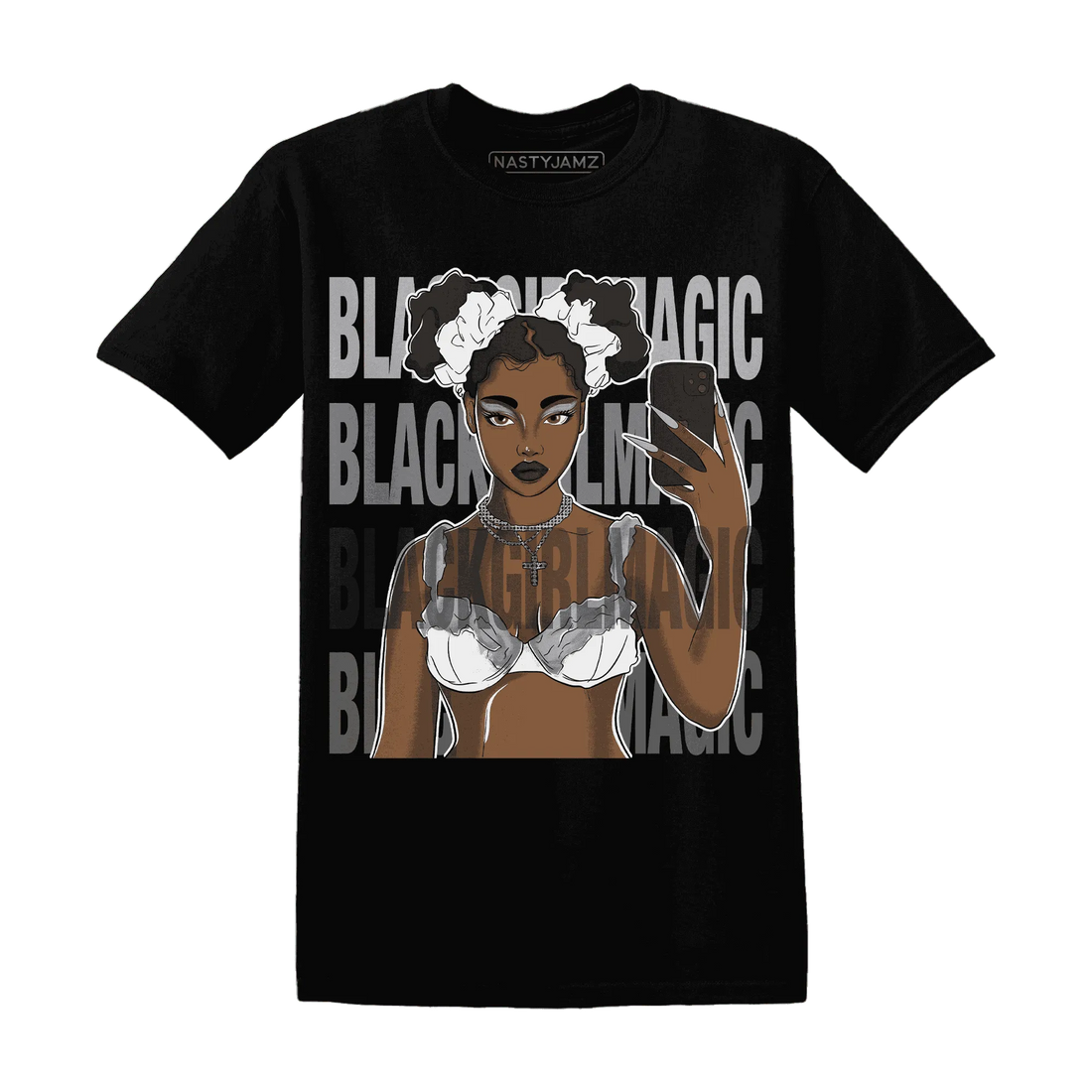 Wolf-Grey-1s-T-Shirt-Match-Black-Magic-Girl-Selfie