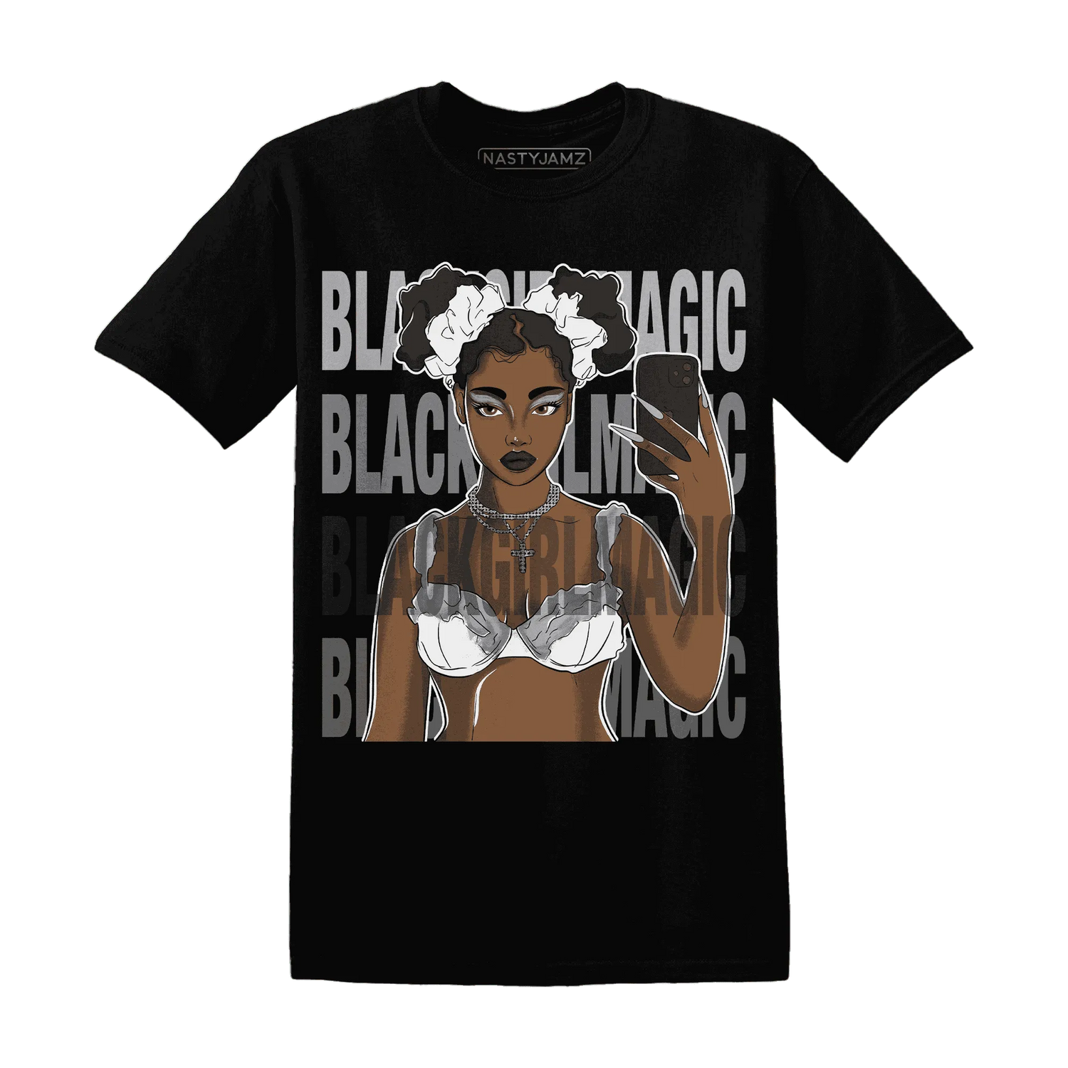 Wolf-Grey-1s-T-Shirt-Match-Black-Magic-Girl-Selfie