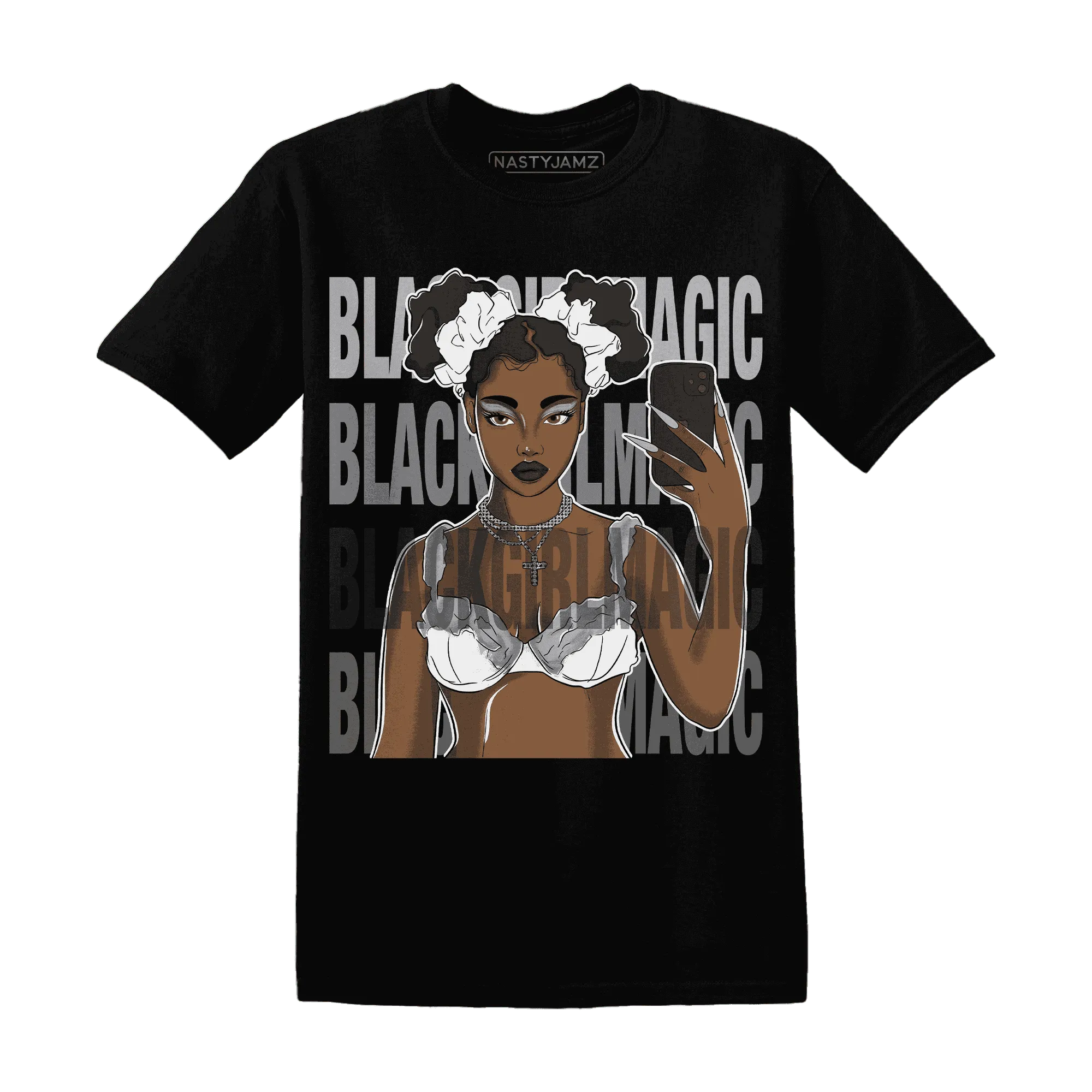 Wolf-Grey-1s-T-Shirt-Match-Black-Magic-Girl-Selfie