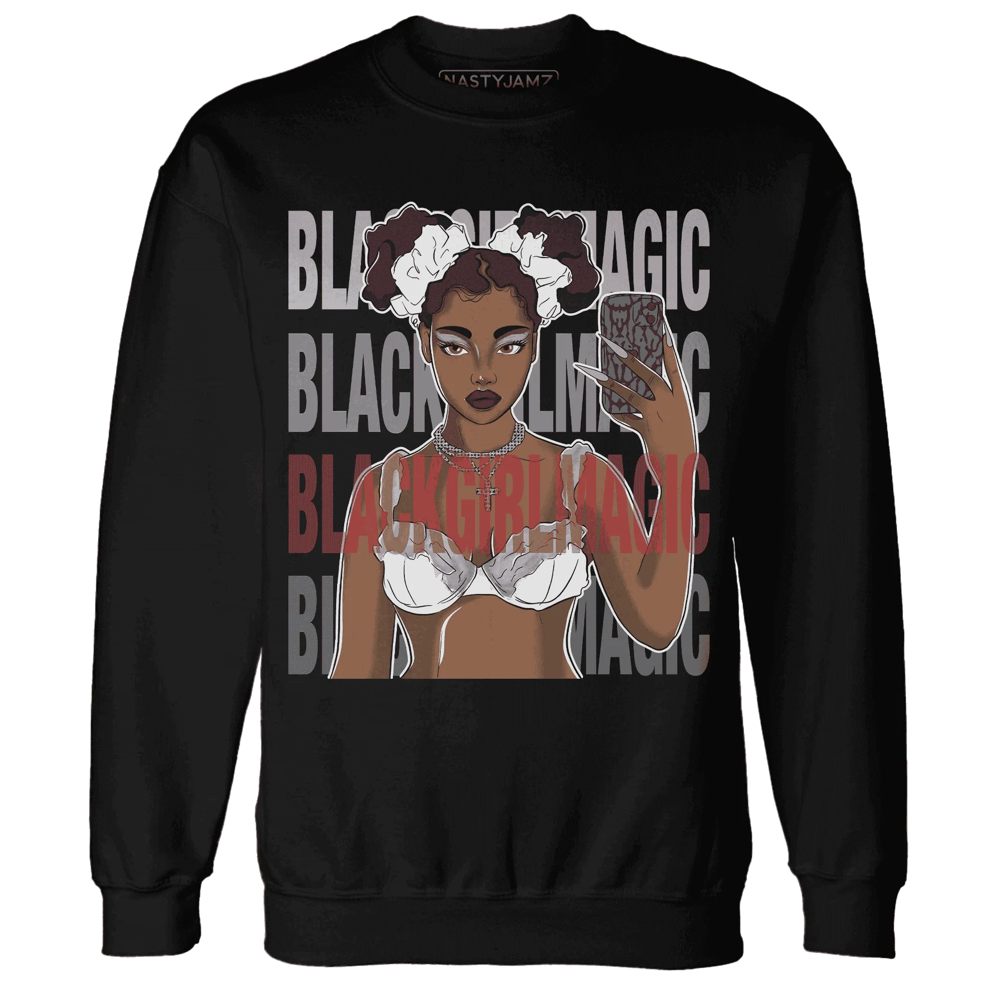 Cement-Grey-3s-Sweatshirt-Match-Black-Magic-Girl-Selfie