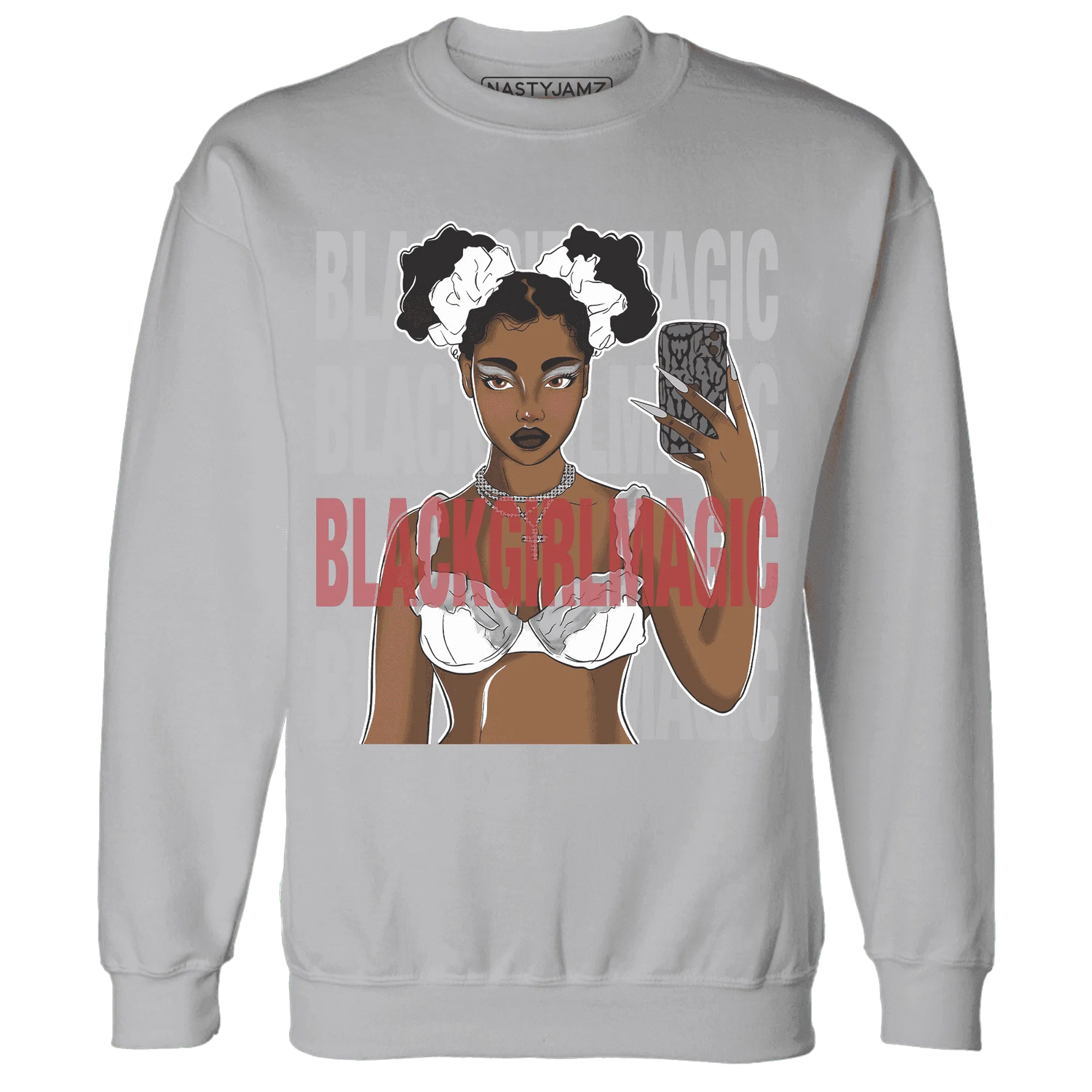Cement-Grey-3s-Sweatshirt-Match-Black-Magic-Girl-Selfie