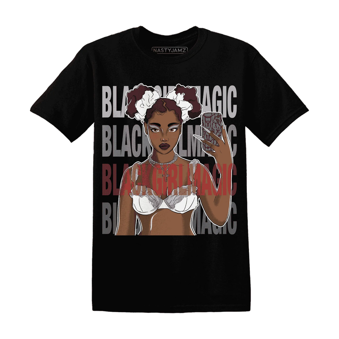Cement-Grey-3s-T-Shirt-Match-Black-Magic-Girl-Selfie