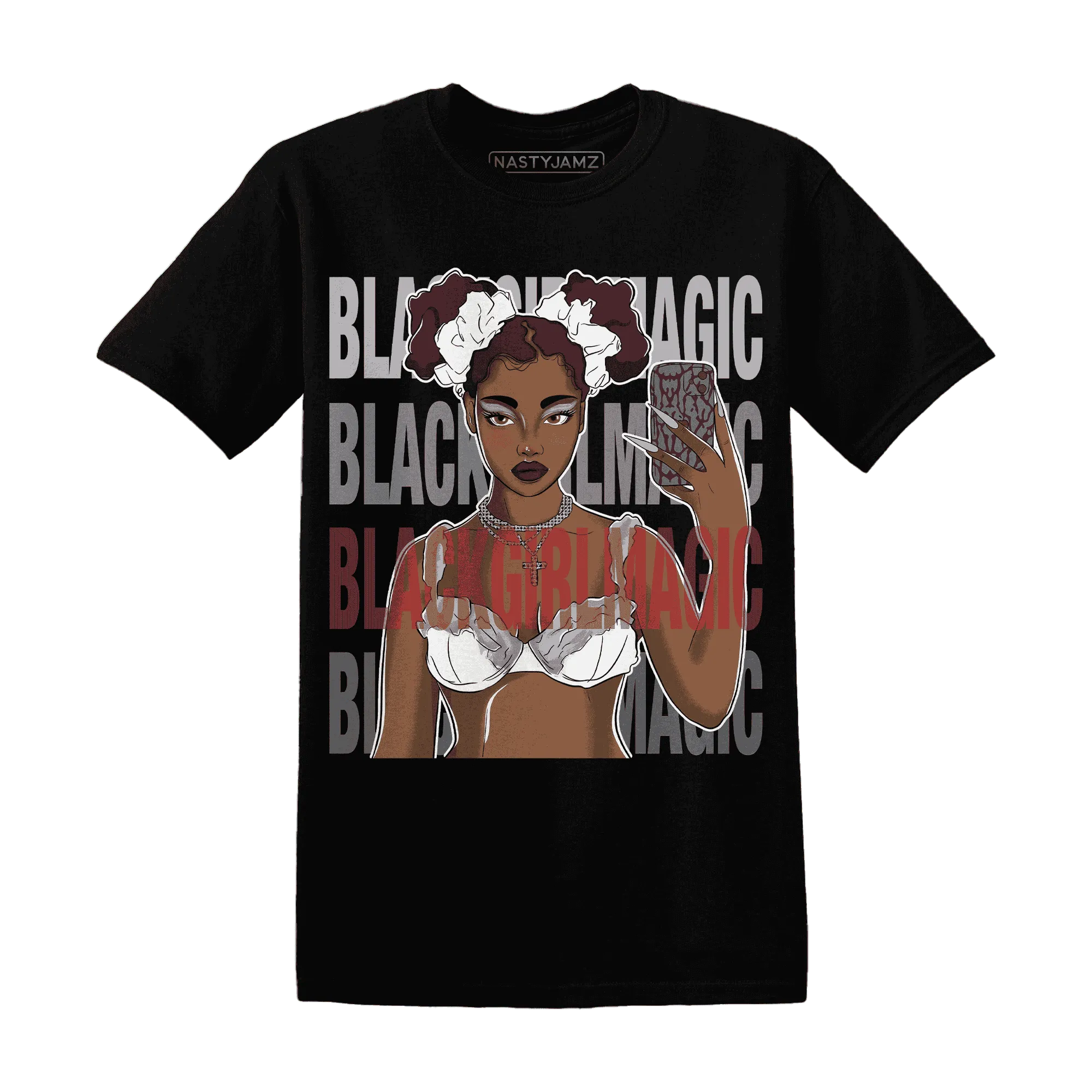 Cement-Grey-3s-T-Shirt-Match-Black-Magic-Girl-Selfie