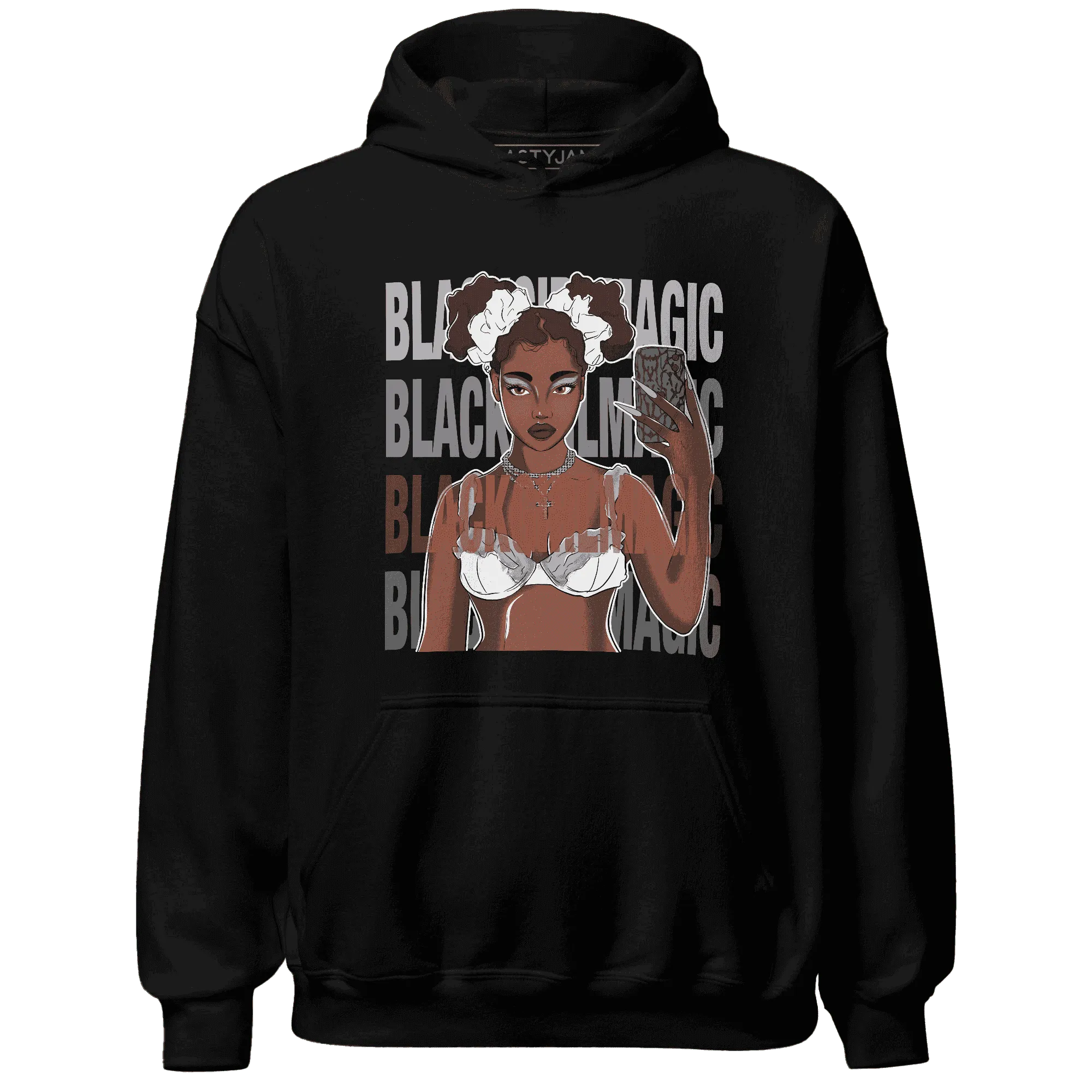 Cement-Grey-3s-Hoodie-Match-Black-Magic-Girl-Selfie