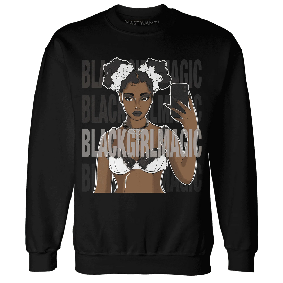 White-Thunder-4s-Sweatshirt-Match-Black-Magic-Girl-Selfie